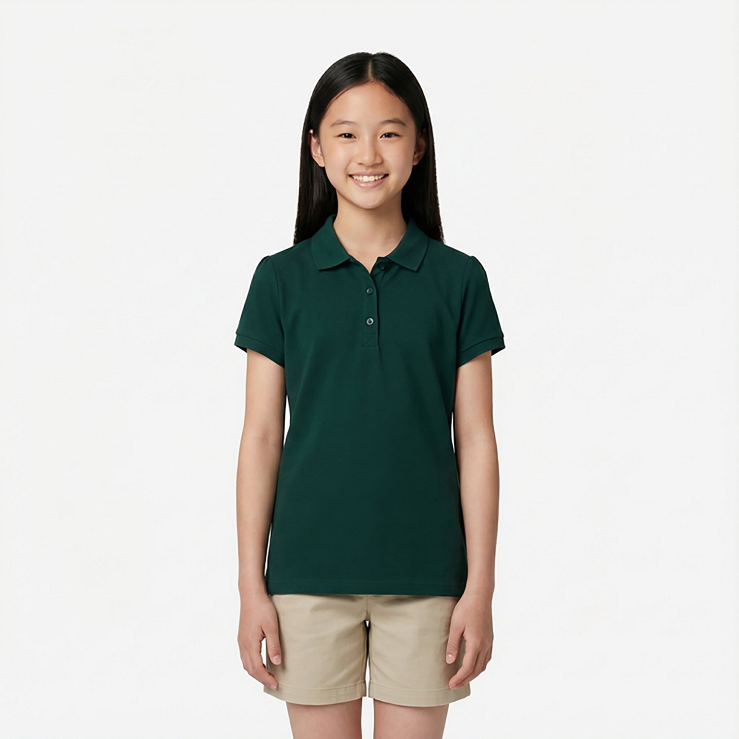 French Toast Girls' Short Sleeve Stretch Pique Polo Shirt - view number 2