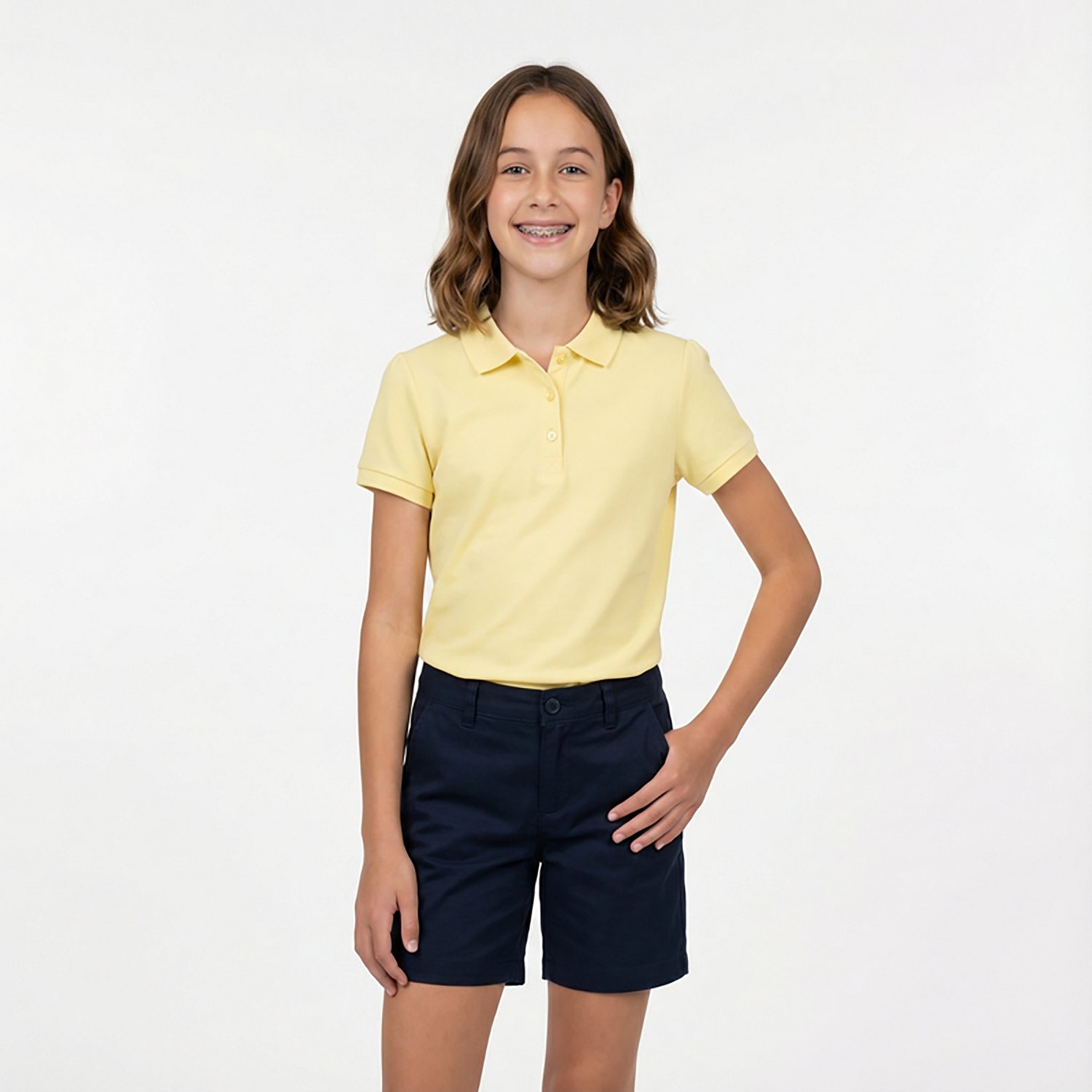 French Toast Girls' Short Sleeve Stretch Pique Polo Shirt - view number 2