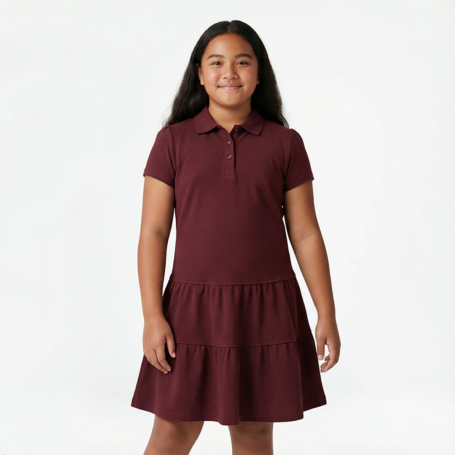 French Toast Girls' Ruffled Pique Polo Dress