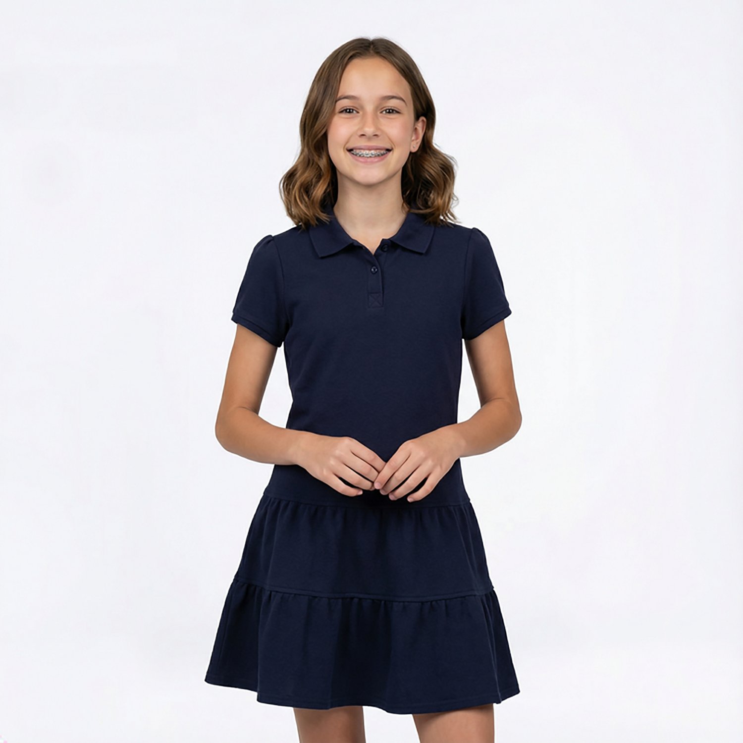 French Toast Girls' Ruffled Pique Polo Dress - view number 2