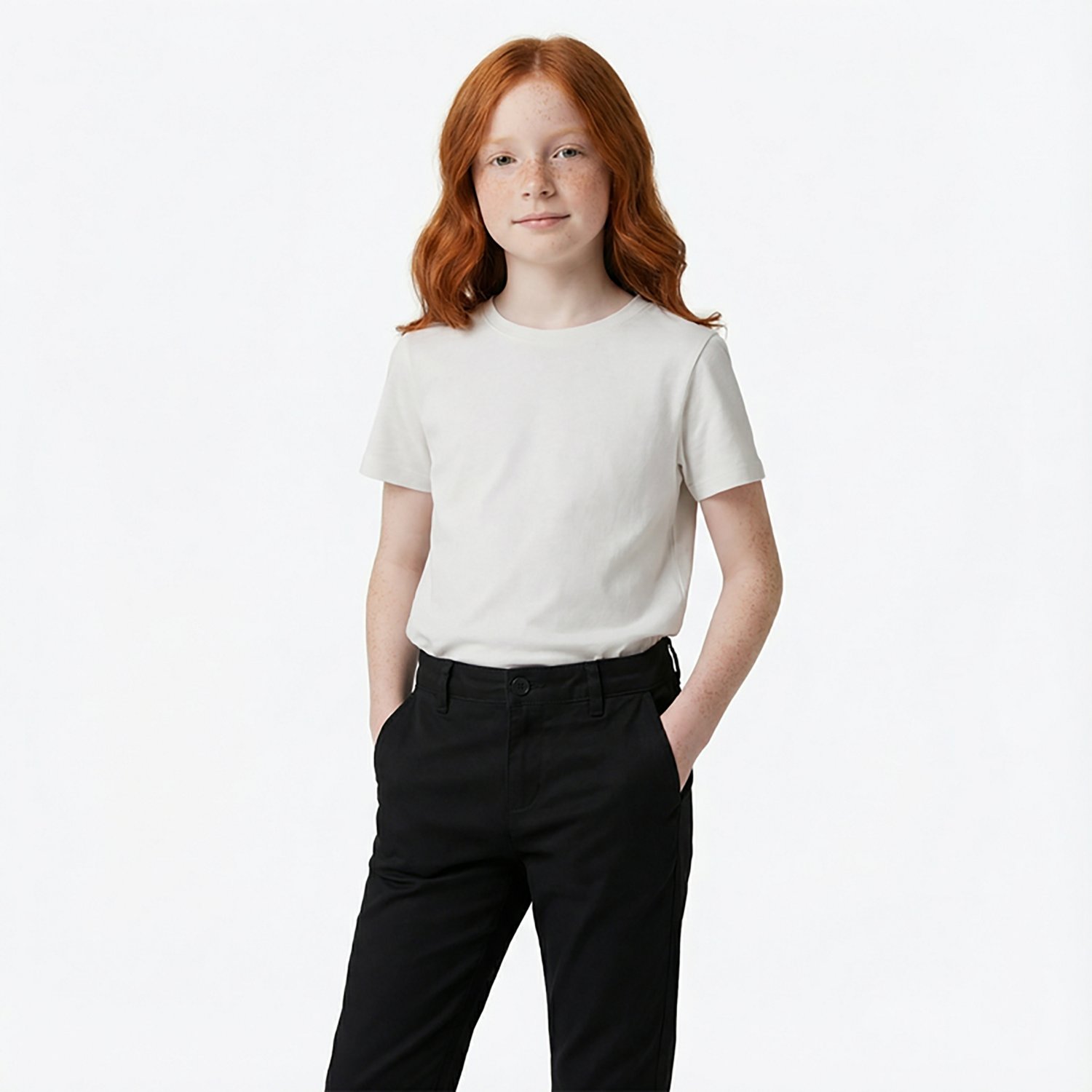 French Toast Girls' Extended Sizing Skinny Stretch Twill Pant - view number 2