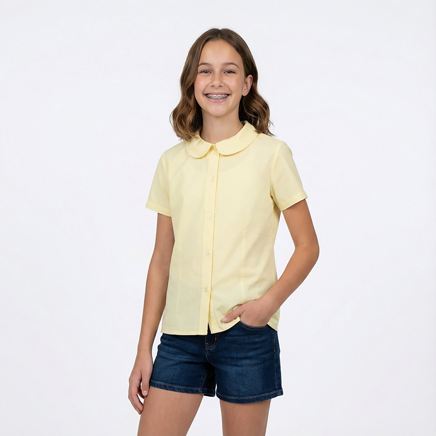 French Toast Girls' Plus Size Modern Peter Pan Blouse - view number 2