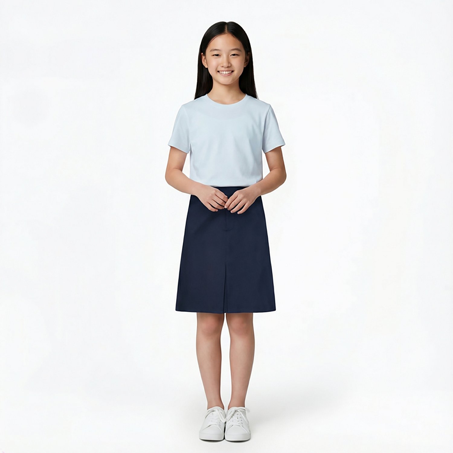French Toast Girls' Kick Pleat Skirt