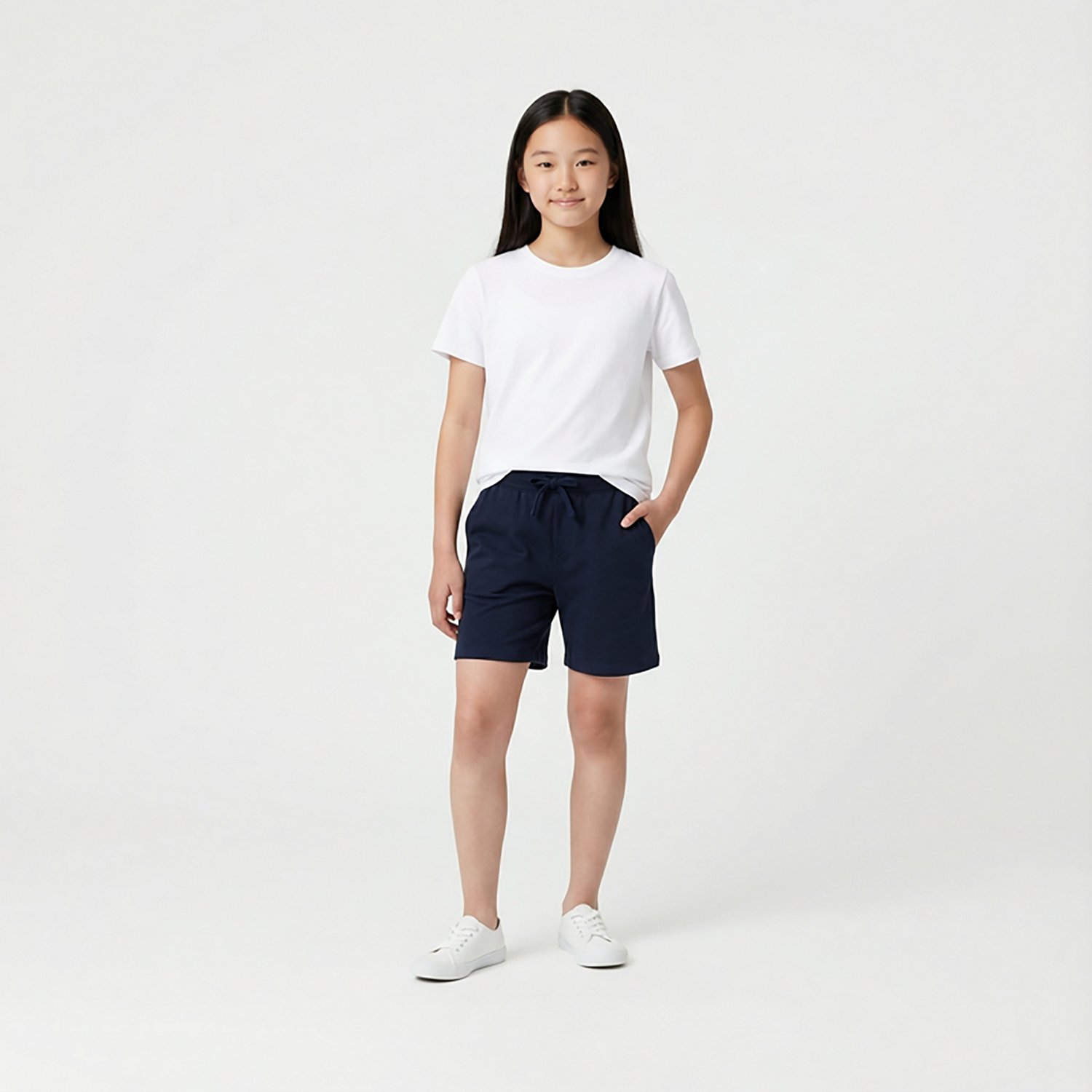 French Toast Girls' Stretch Pull-On Tie-Front Shorts