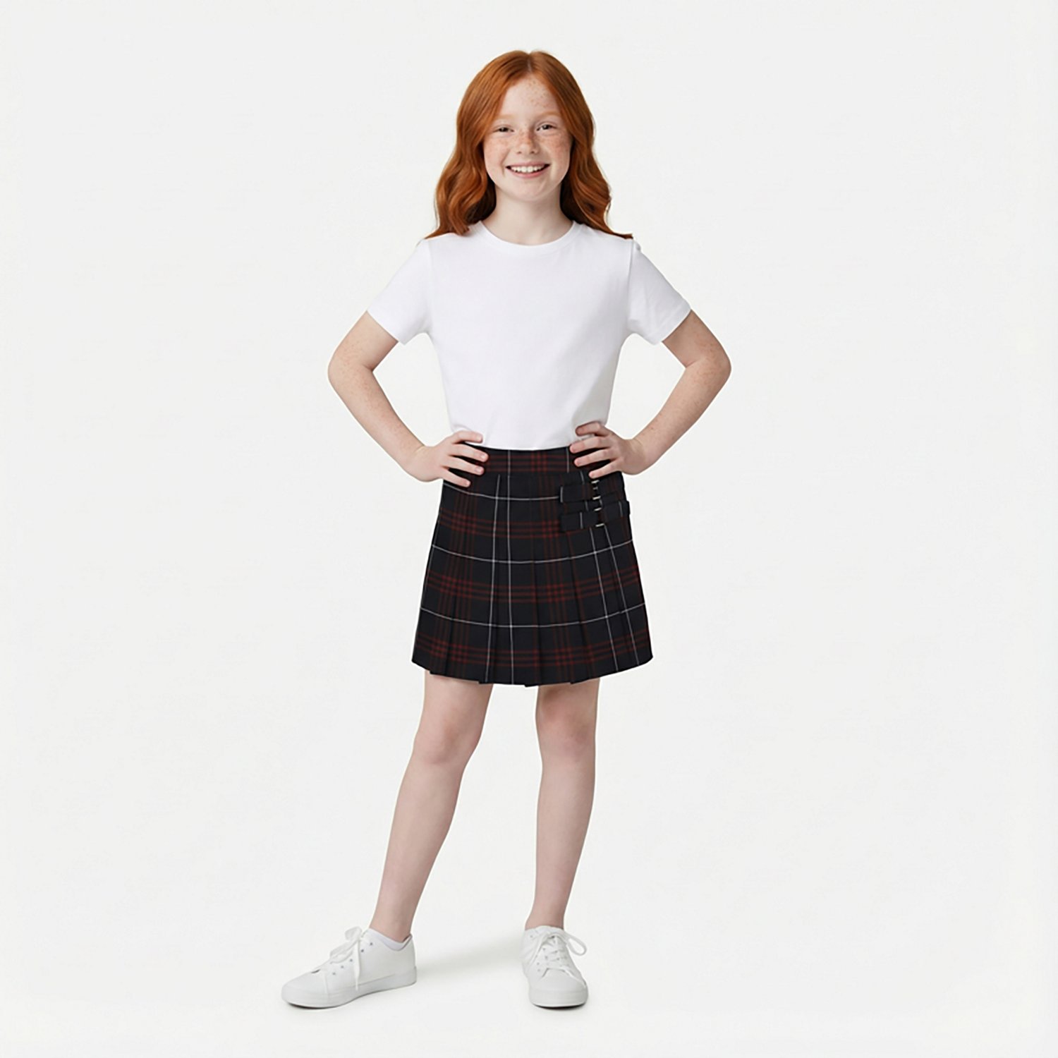 French Toast Girls' Plaid 2-Tab Uniform Scooter
