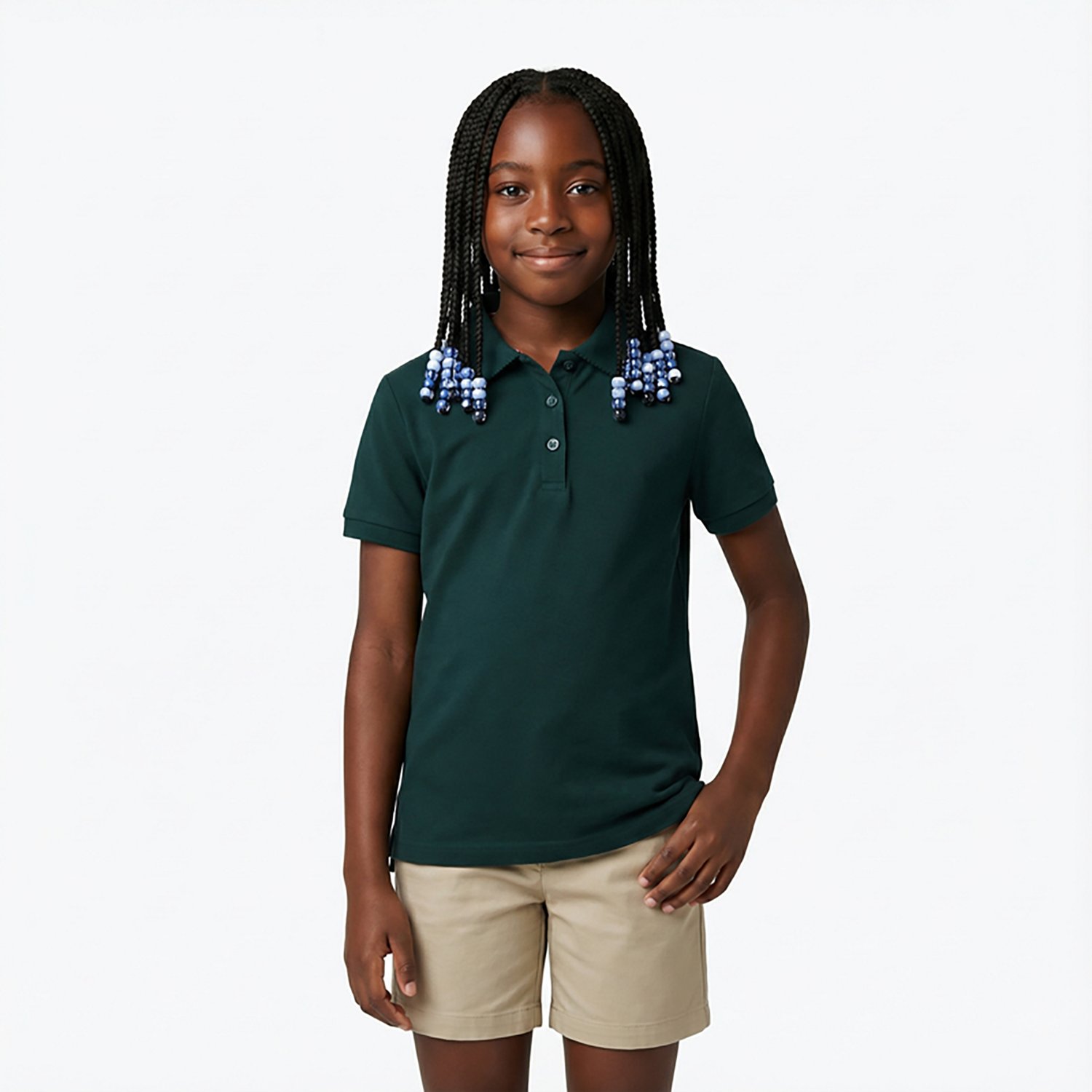 French Toast @School Girls' Picot Collar Interlock School Polo Shirt - view number 2