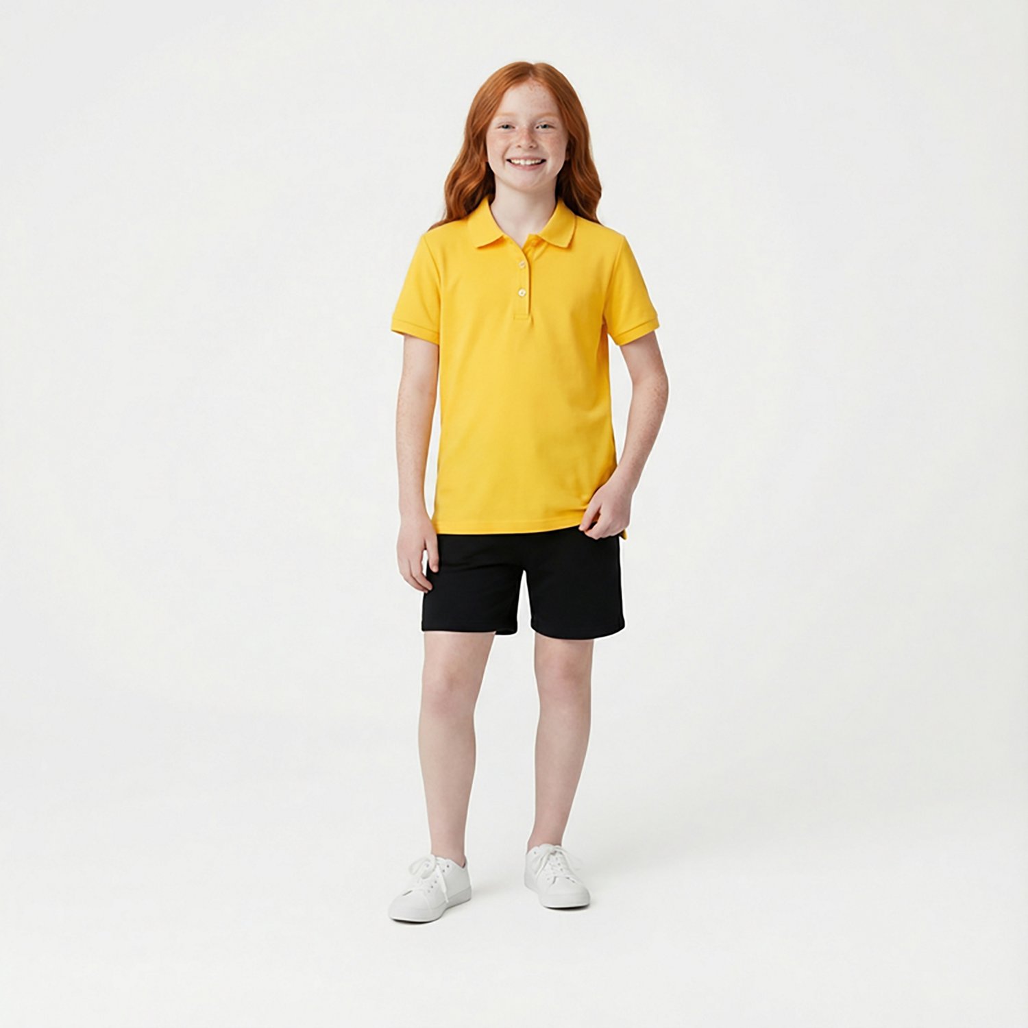 French Toast @School Girls' Picot Collar Interlock School Polo Shirt