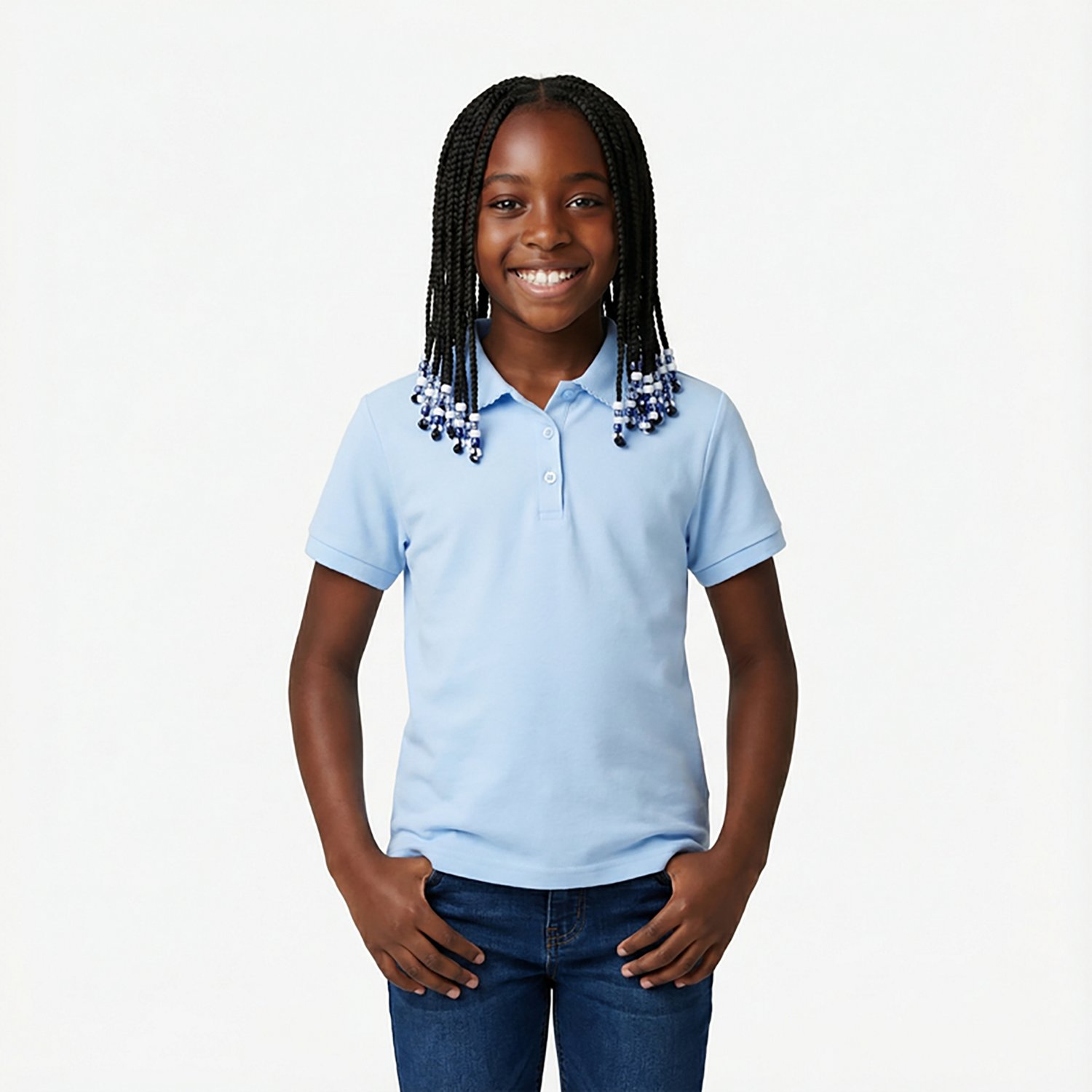 French Toast @School Girls' Picot Collar Interlock School Polo Shirt - view number 2
