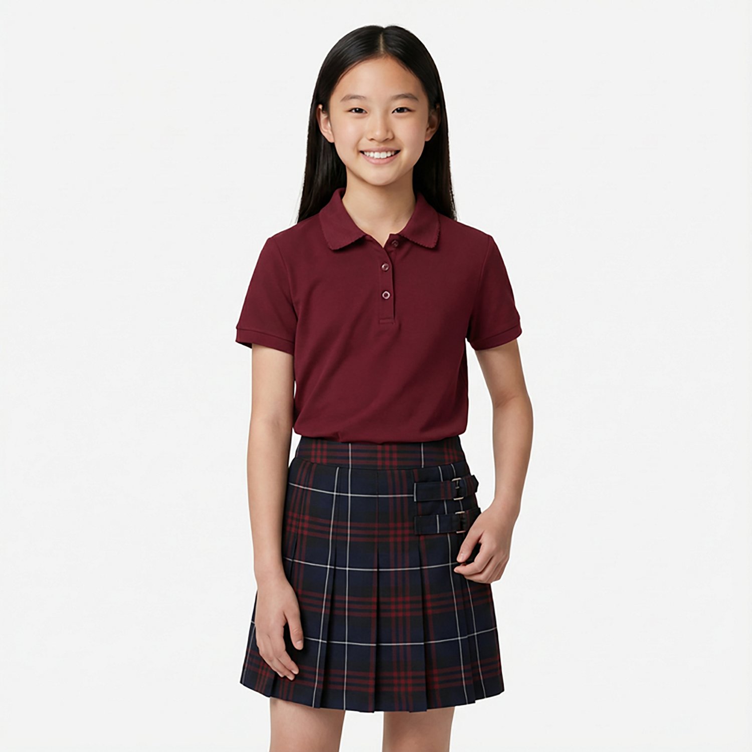 French Toast @School Girls' Picot Collar Interlock School Polo Shirt - view number 2