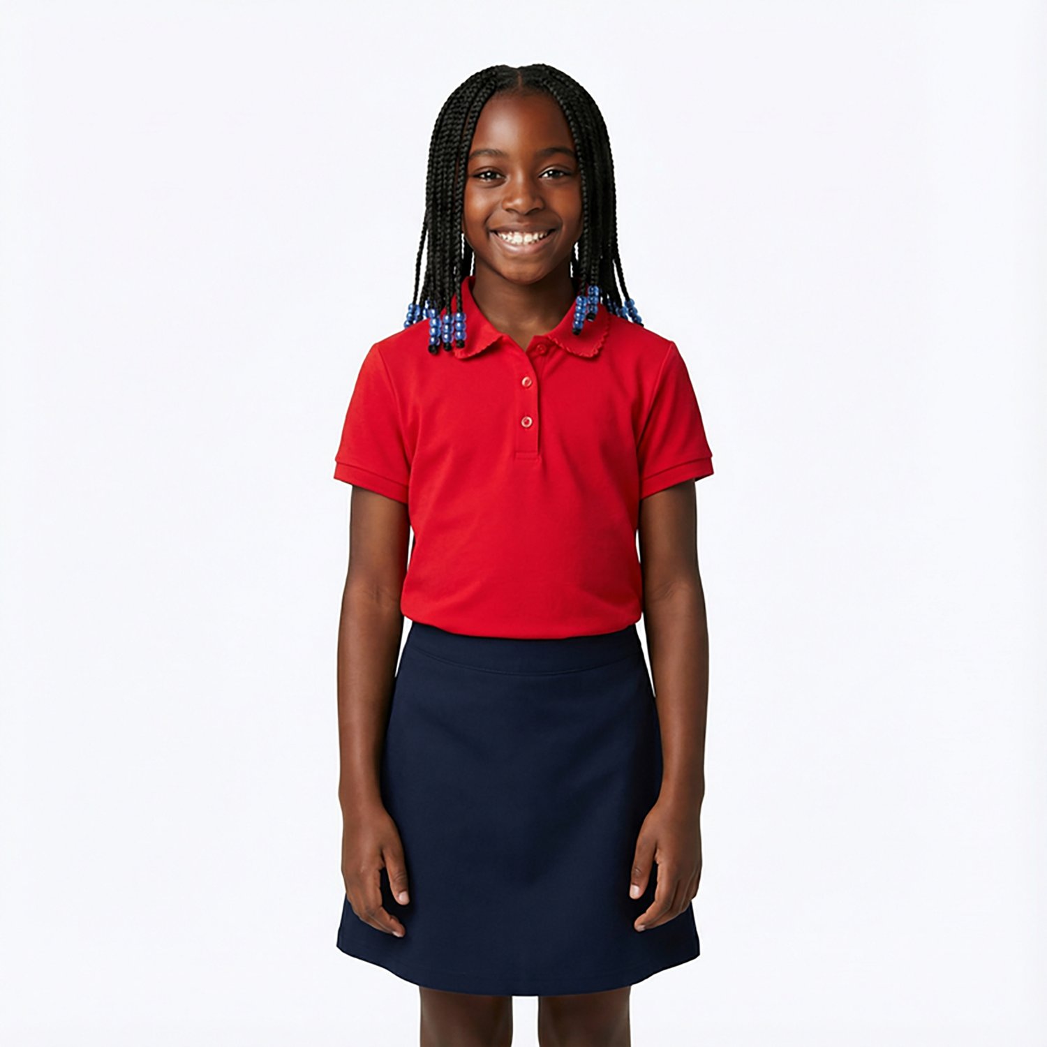 French Toast @School Girls' Picot Collar Interlock School Polo Shirt - view number 2
