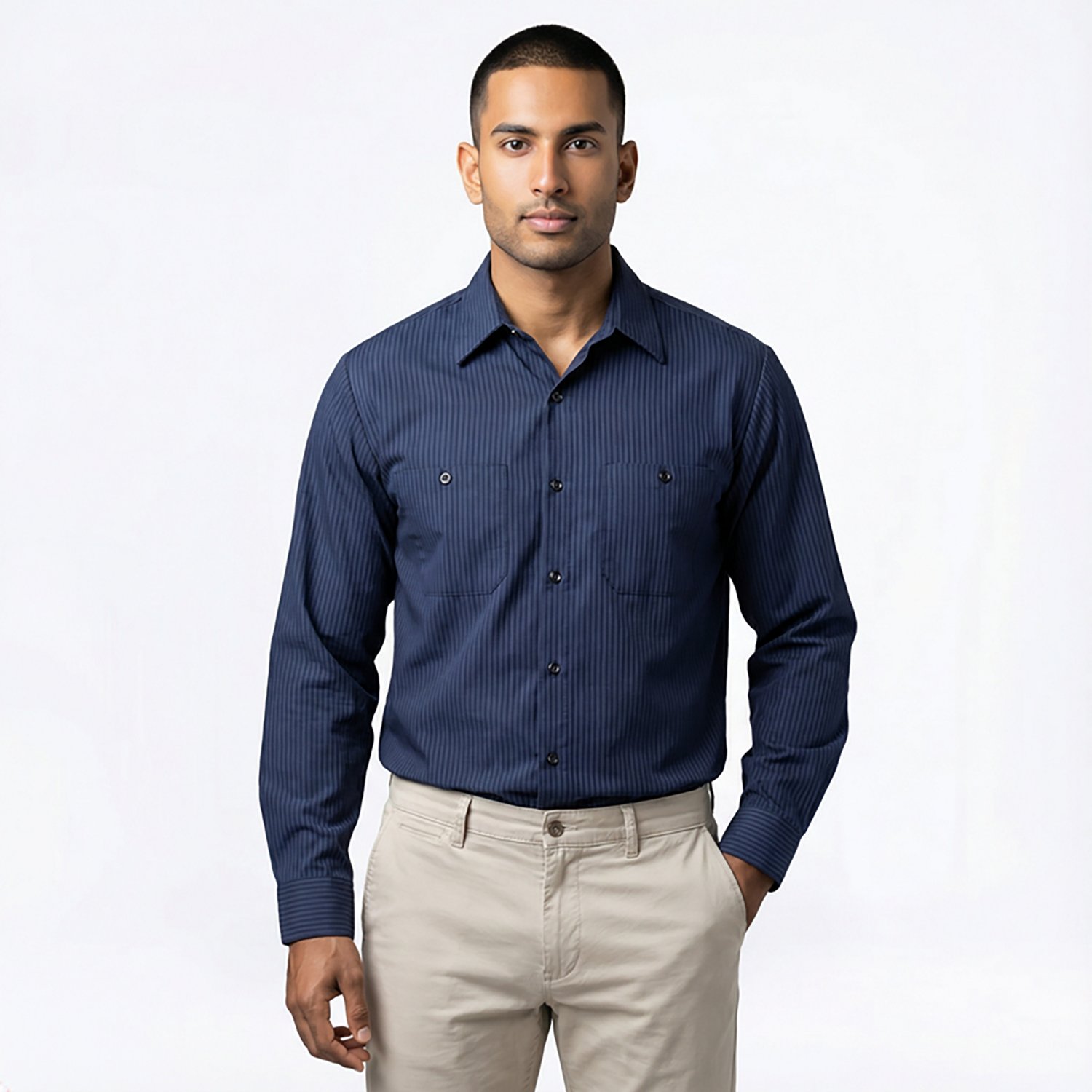 Red Kap Men's Long Sleeve Durastripe Work Shirt                                                                                  - view number 2