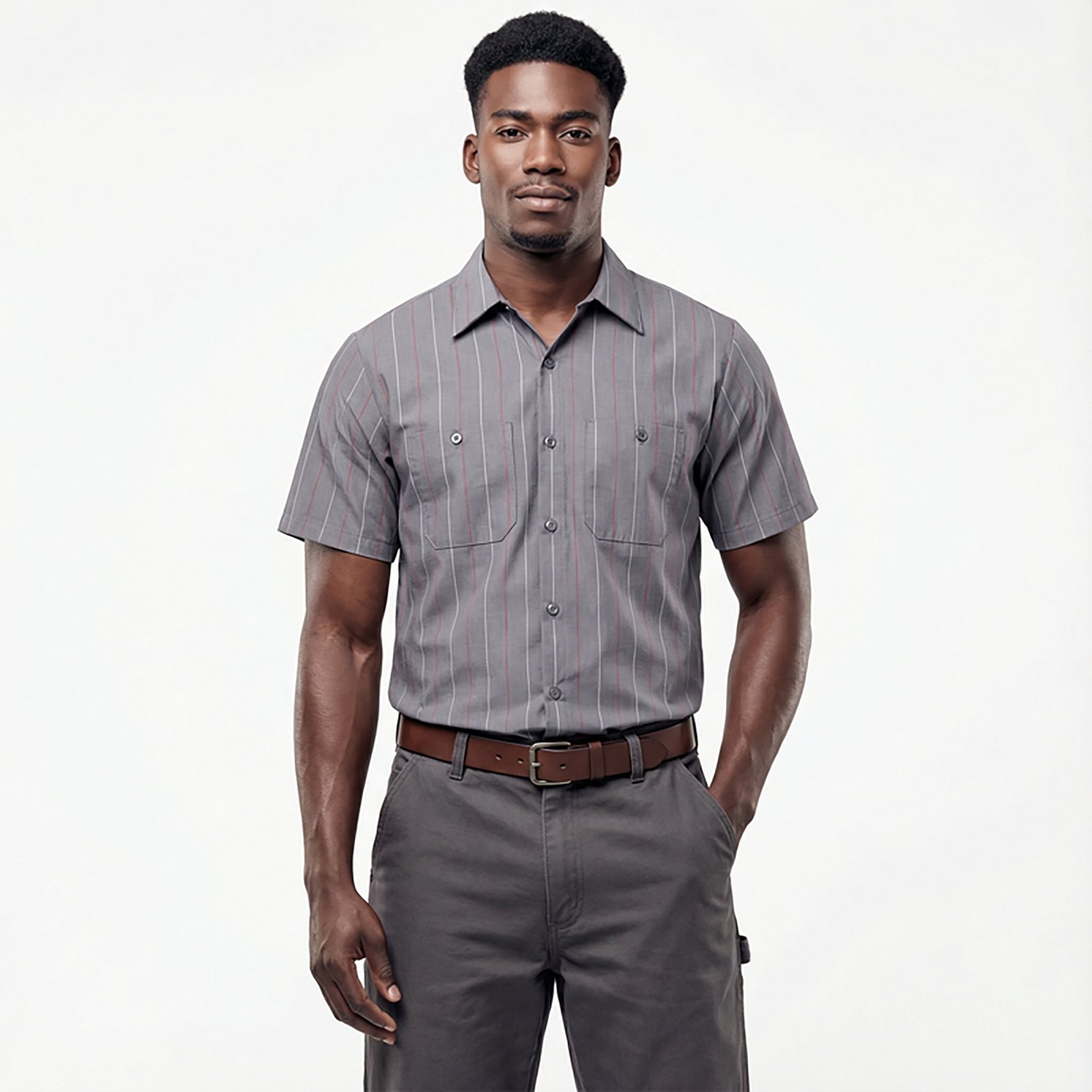 Red Kap Men's Industrial Short Sleeve Stripe Work Shirt - view number 2