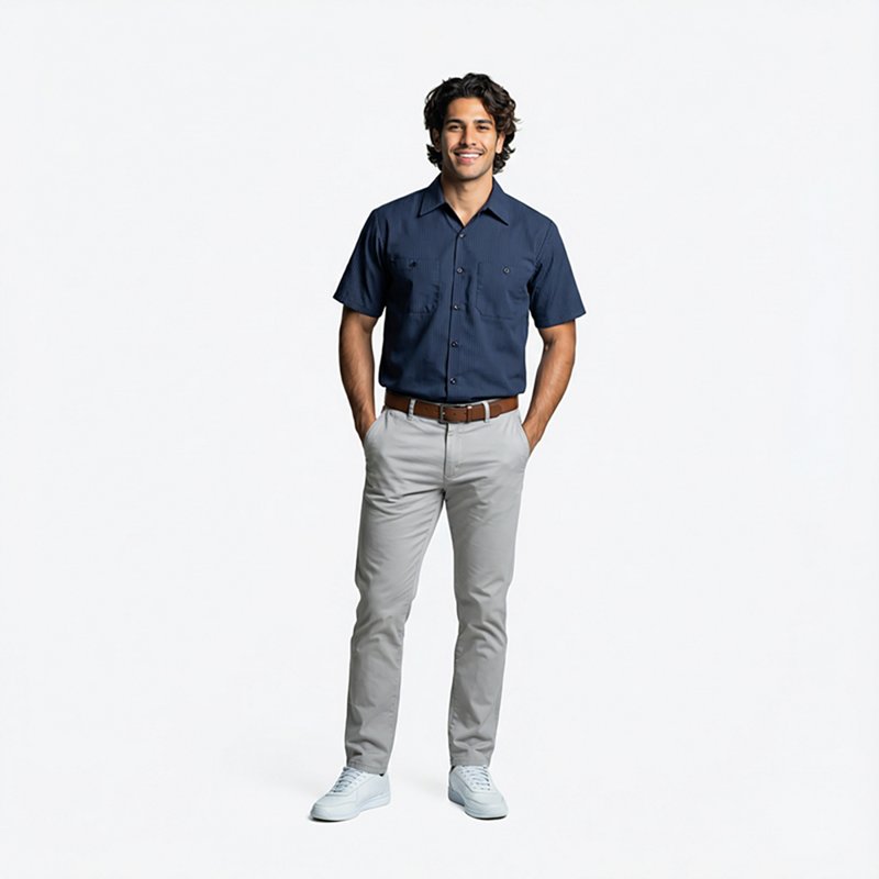 Red Kap Men's Durastripe Short Sleeve Work Shirt