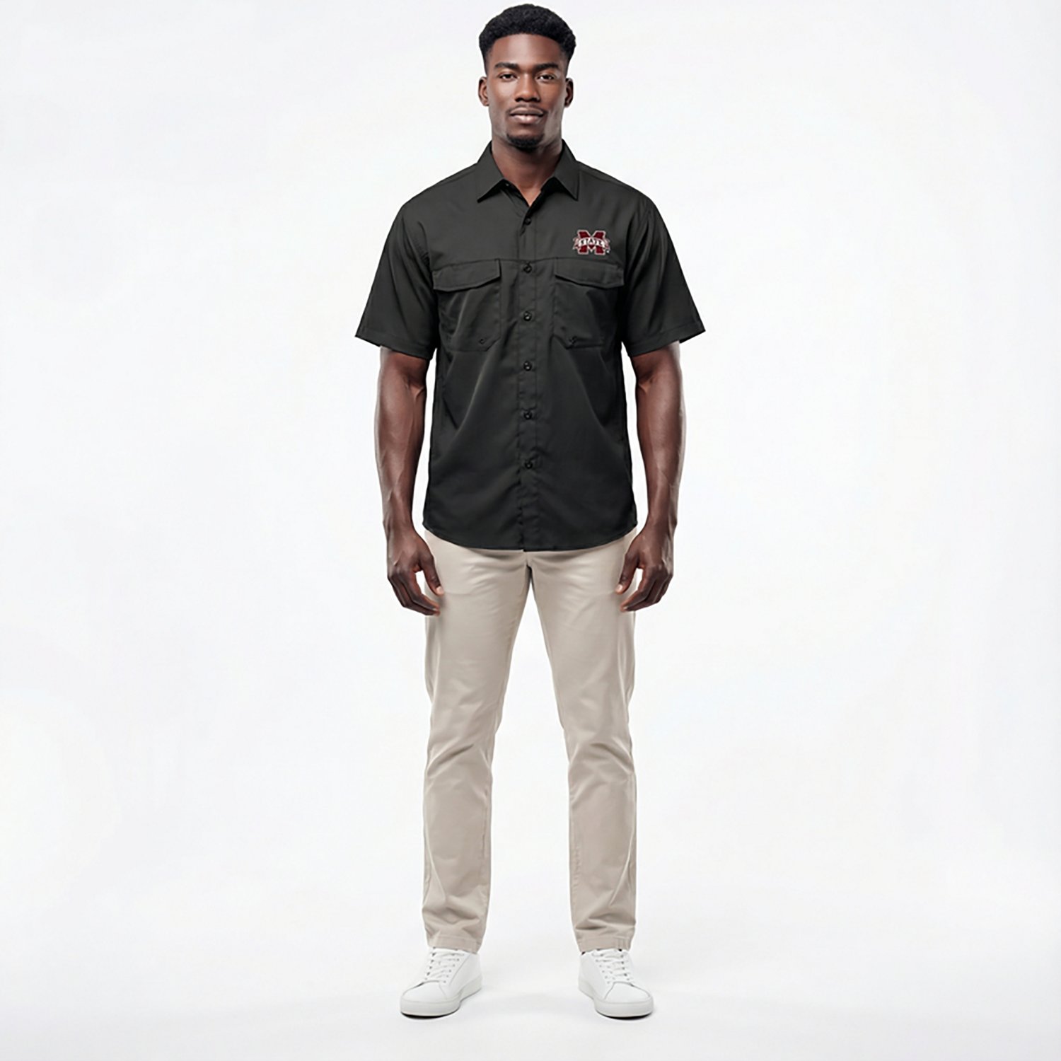 Antigua Men's Mississippi State University Game Day Woven Fishing Shirt