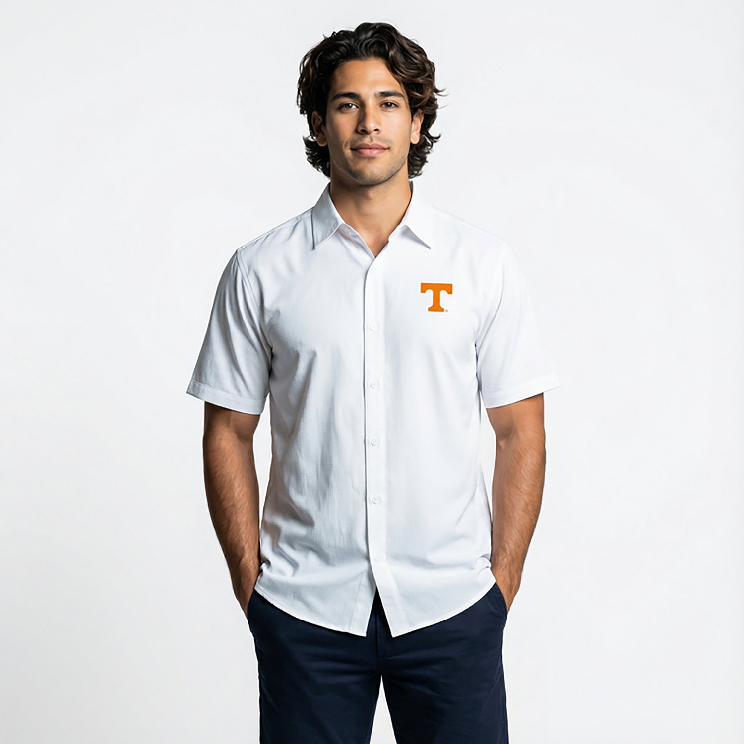Antigua Men's University of Tennessee Game Day Woven Fishing Shirt - view number 2