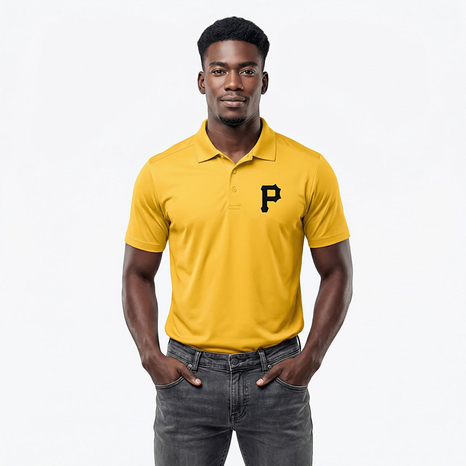 Antigua Men's Pittsburgh Pirates Tribute Short Sleeve Polo Shirt                                                                 - view number 3