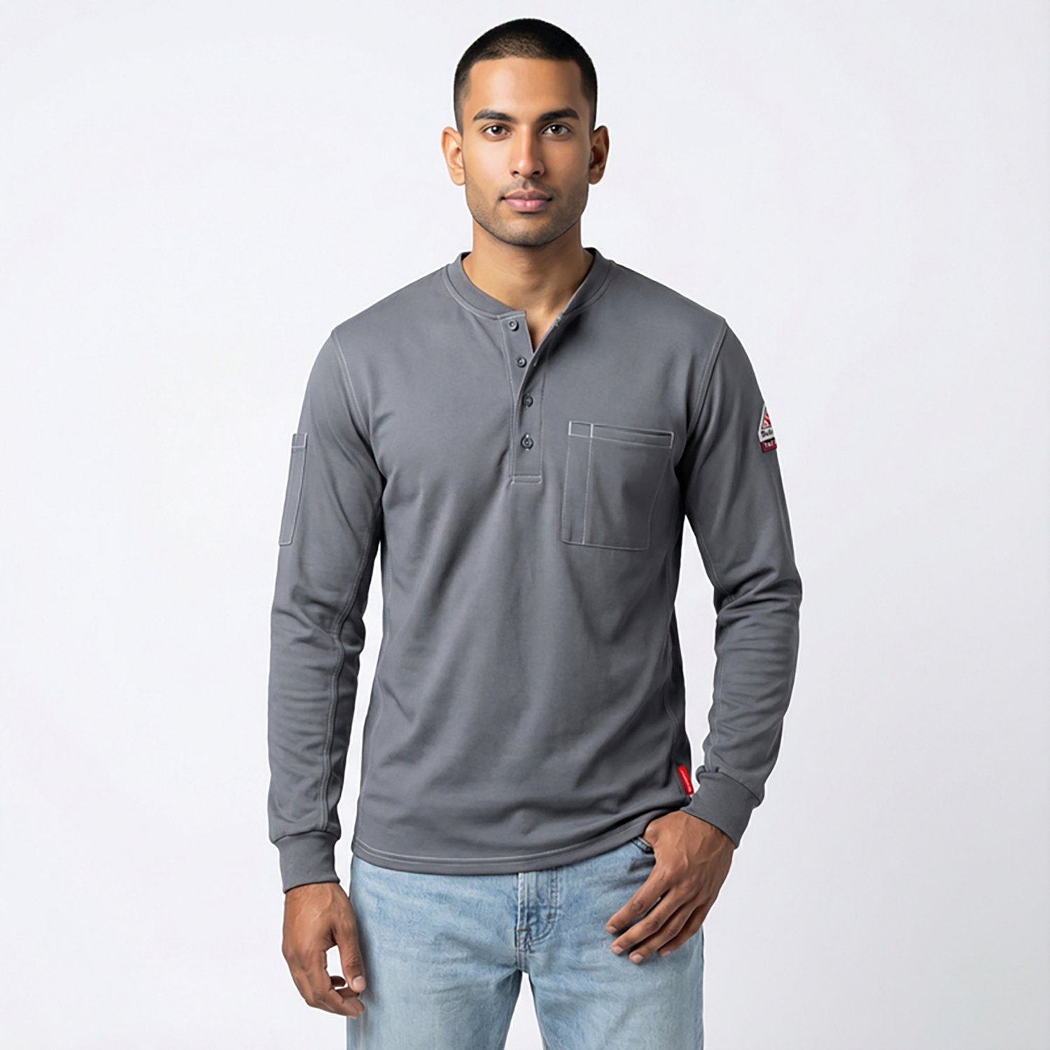 Bulwark Men's iQ Series Henley Long Sleeve Work Shirt - view number 2