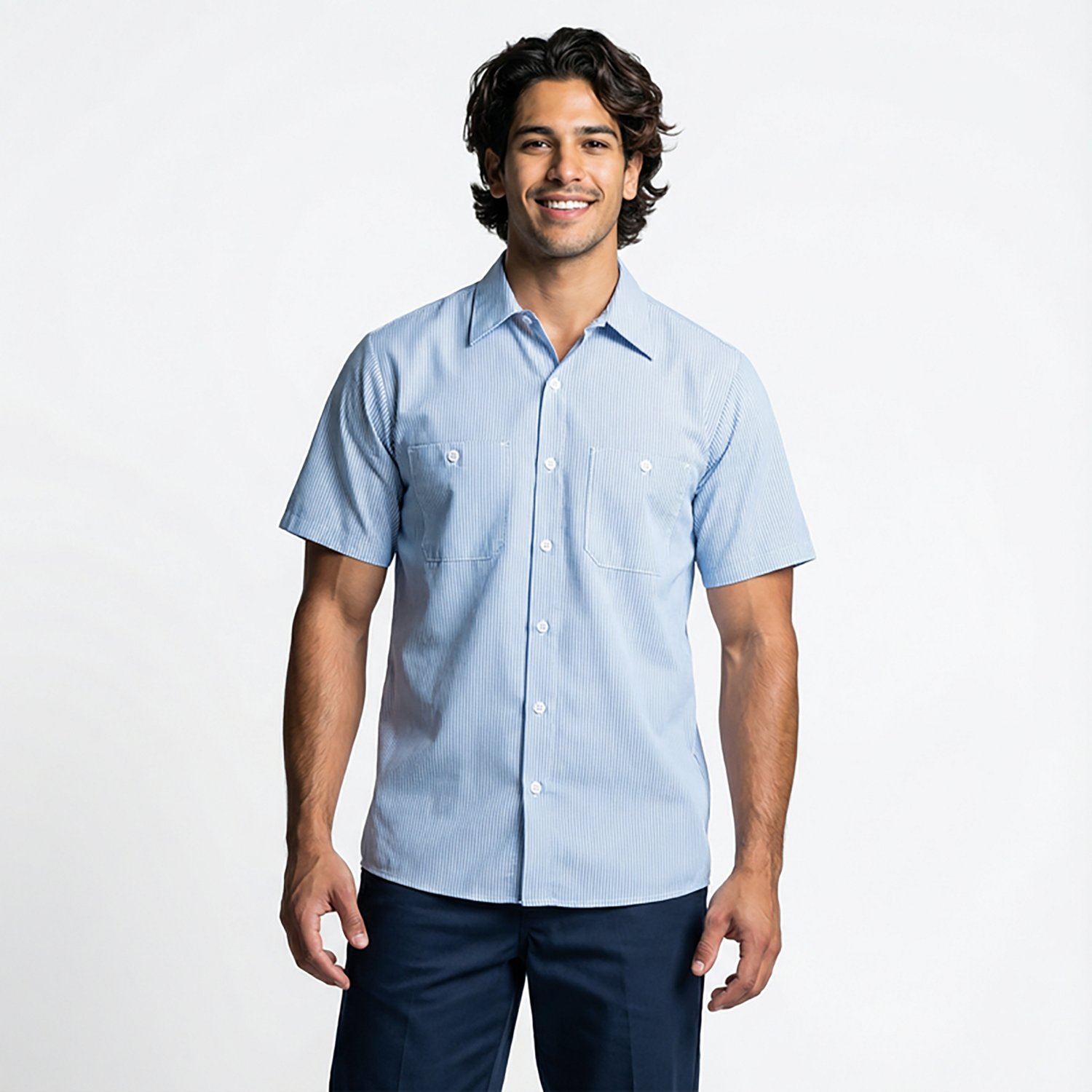 Red Kap Men's Industrial Stripe Long Sleeve Work Shirt - view number 2