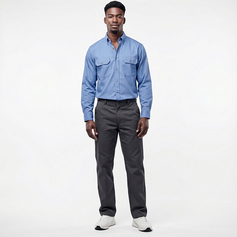 Men's Flame-Resistant Collared Shirt, 8.6 cal/sq cm, S, ComforTouch(R)