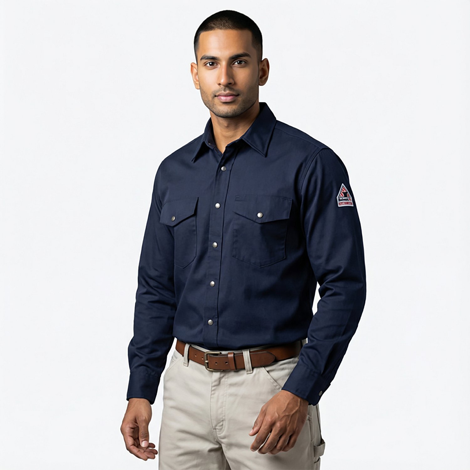 Bulwark Men's Nomex IIIA Snap Front Long Sleeve Uniform Work Shirt