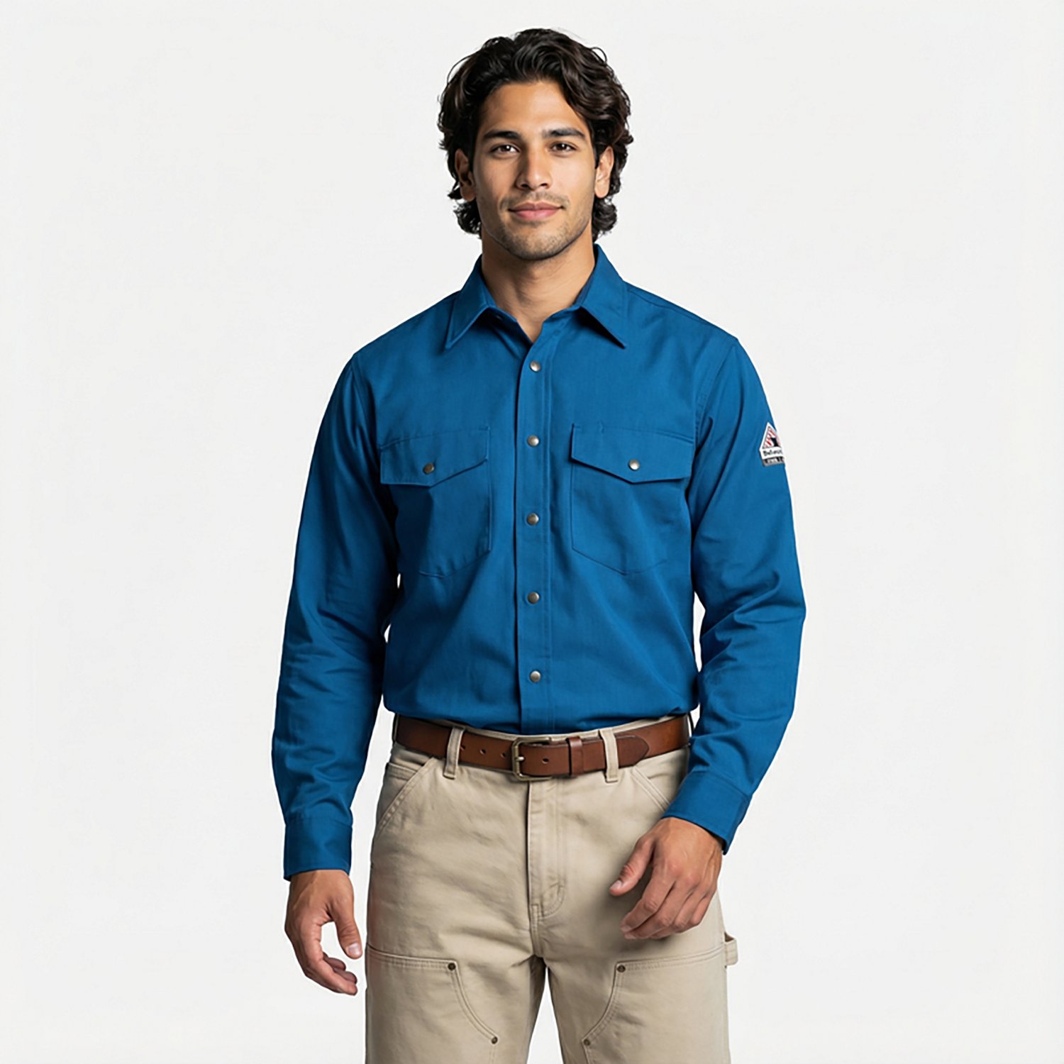 Bulwark Men's Nomex IIIA Snap Front Long Sleeve Uniform Work Shirt