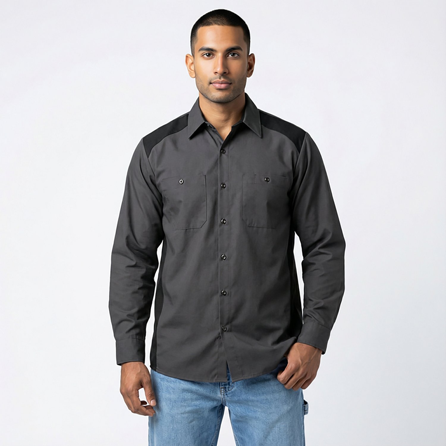 Red Kap Men's Motorsports Collared Long Sleeve Shirt                                                                             - view number 2