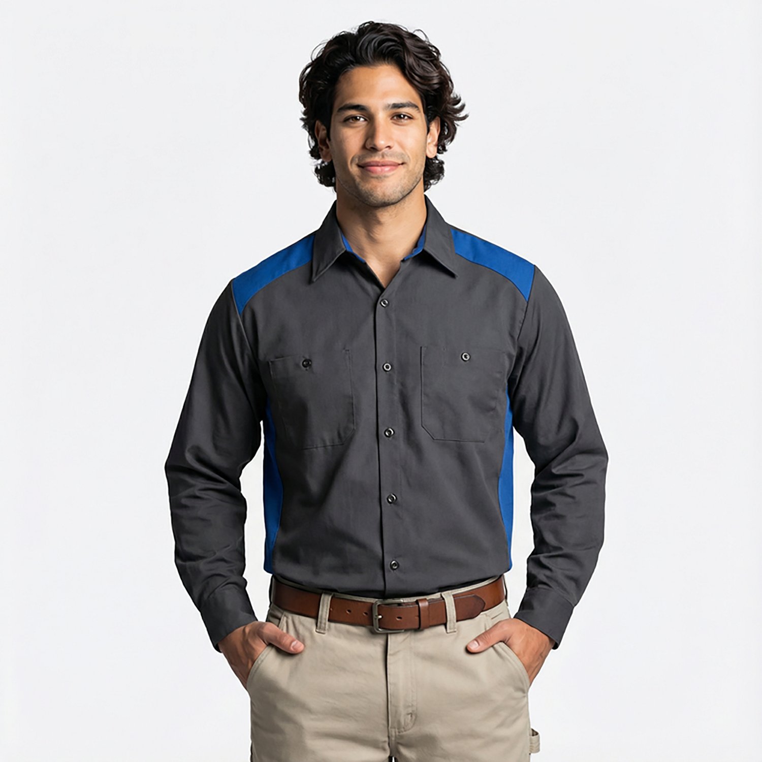 Red Kap Men's Motorsports Collared Long Sleeve Shirt                                                                             - view number 2