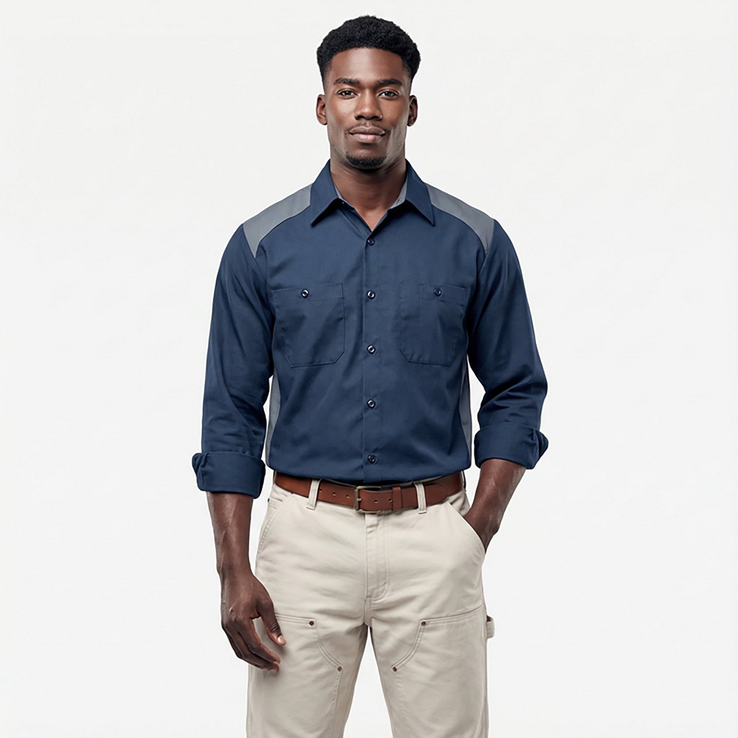 Red Kap Men's Motorsports Collared Long Sleeve Shirt                                                                             - view number 2