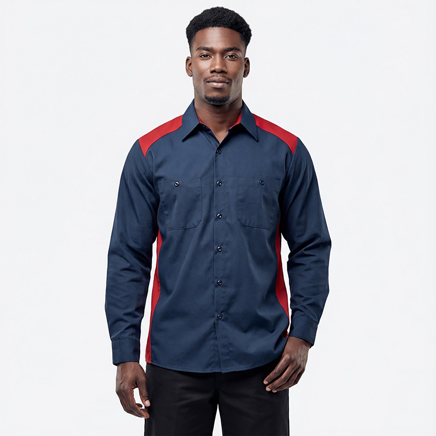 Red Kap Men's Motorsports Collared Long Sleeve Shirt                                                                             - view number 2