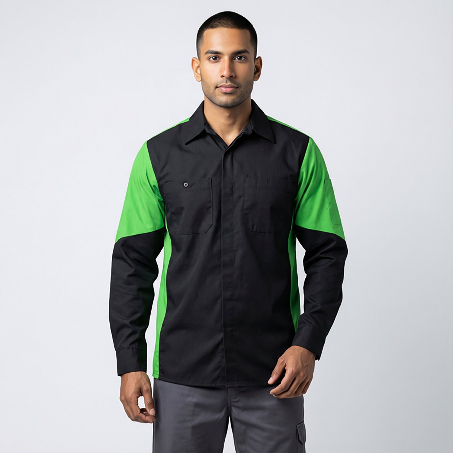 Red Kap Men's 2-Tone Crew Long Sleeve Shirt                                                                                      - view number 2