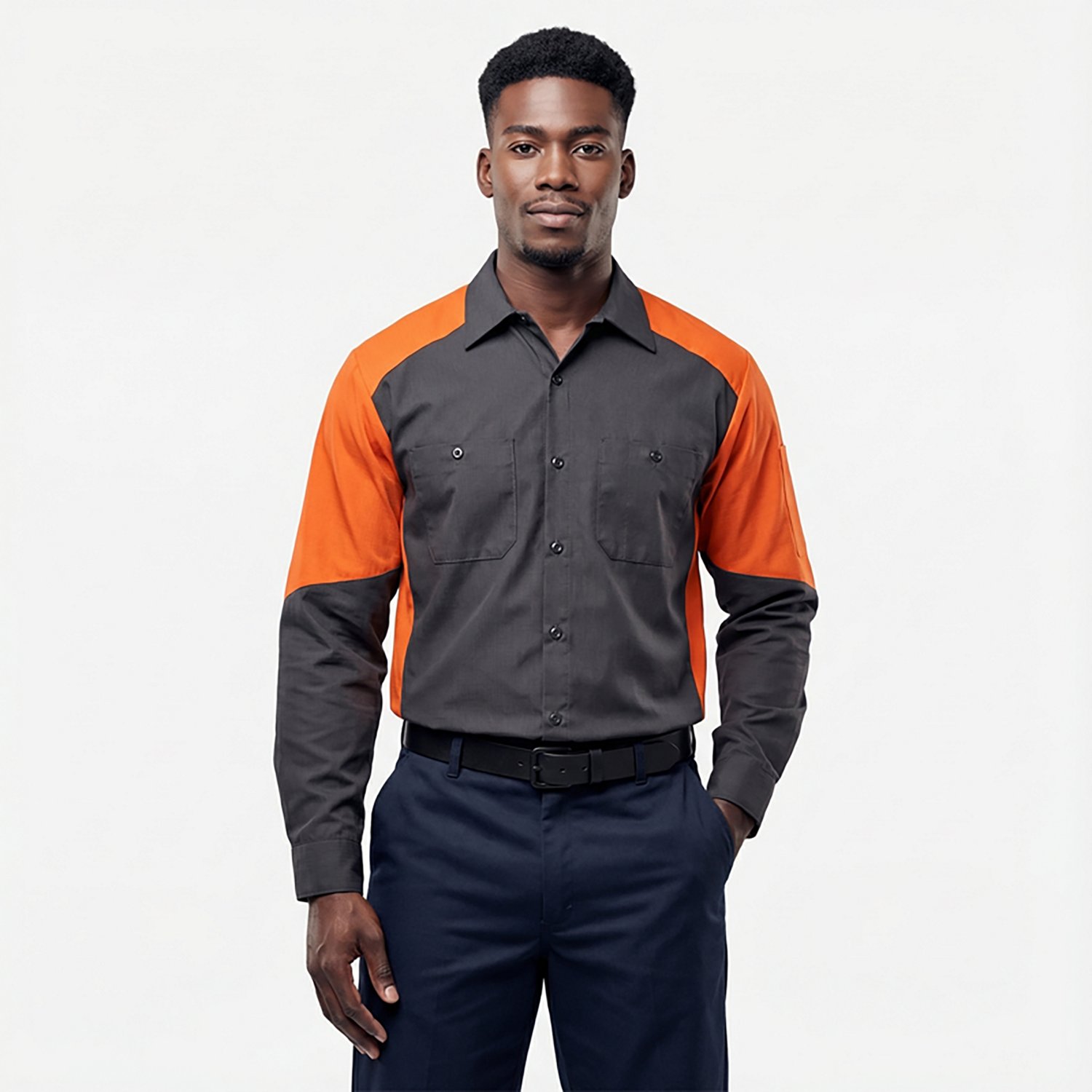 Red Kap Men's 2-Tone Crew Long Sleeve Shirt                                                                                      - view number 2