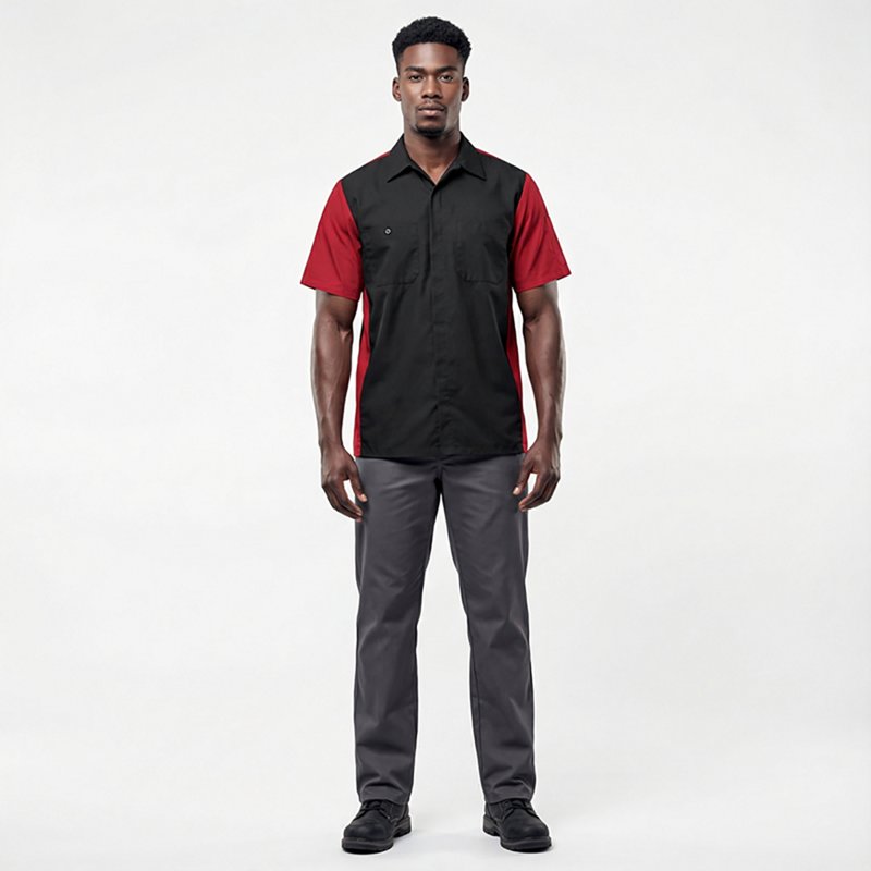Red Kap Men's 2-Tone Crew Short Sleeve Shirt