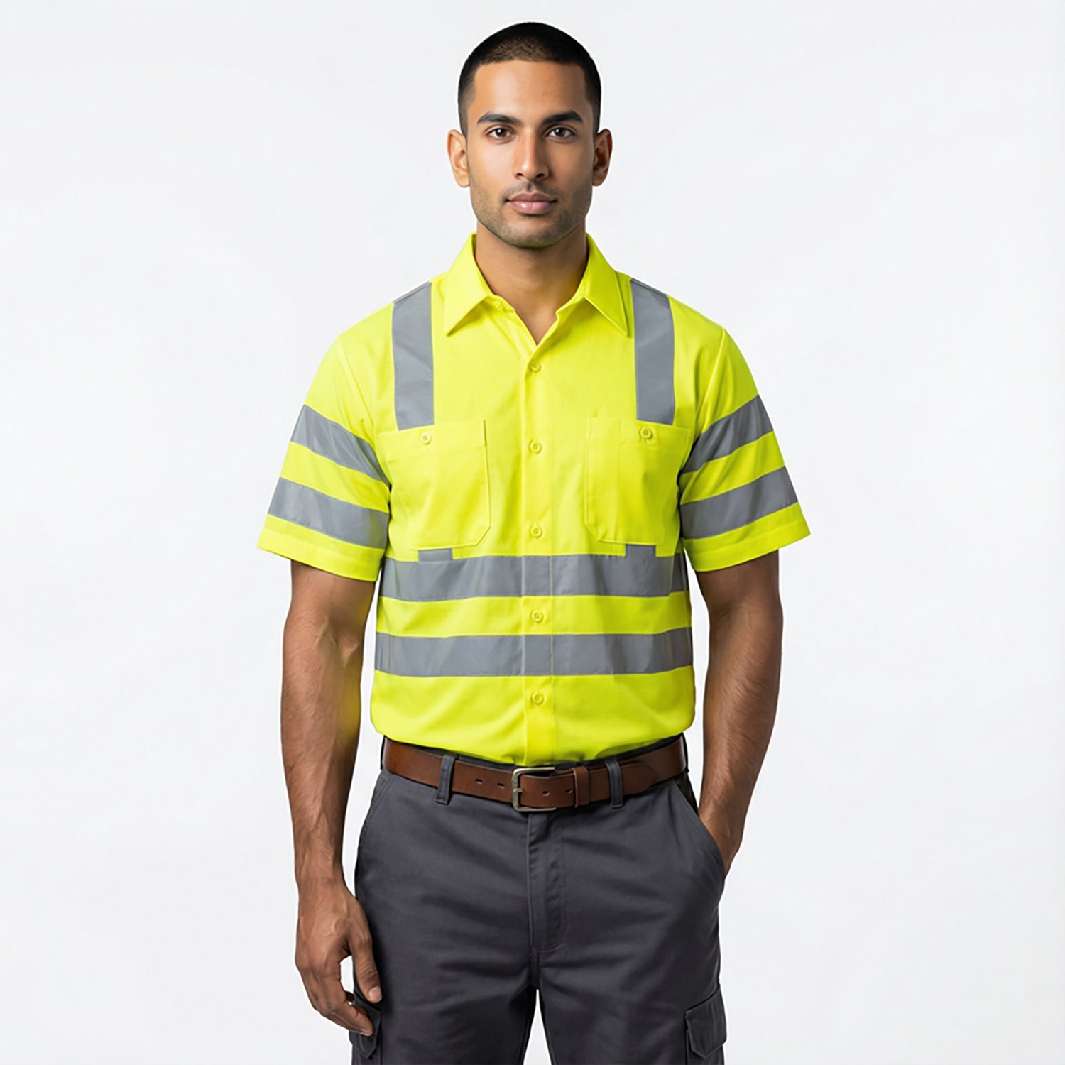Red Kap Men's Hi-Visibility Ripstop Type R Class 3 Short Sleeve Work Shirt                                                       - view number 2