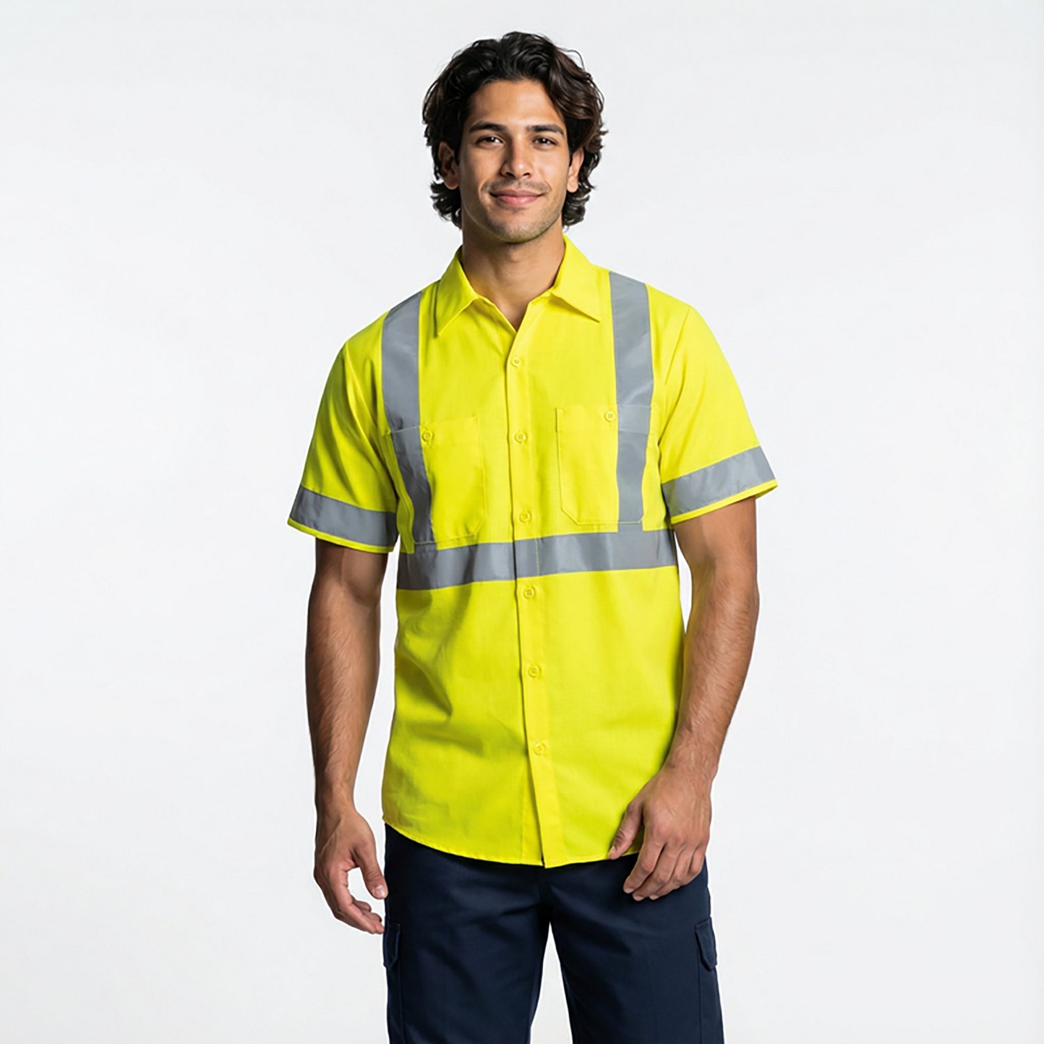 Red Kap Men's Hi-Visibility Ripstop Type R Class 3 Short Sleeve Work Shirt