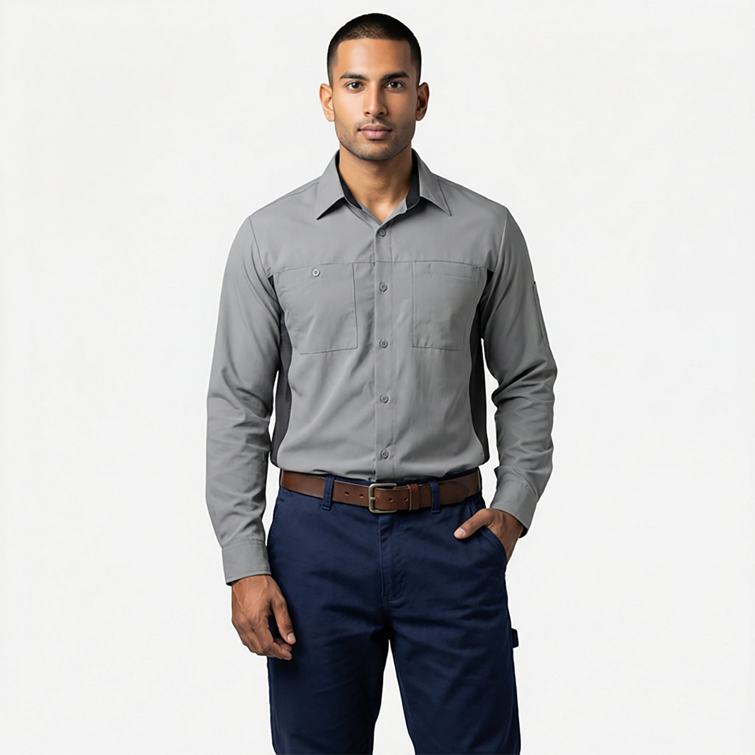 Red Kap Men's Performance Plus Shop Long Sleeve Shirt with OilBlok Technology                                                    - view number 2