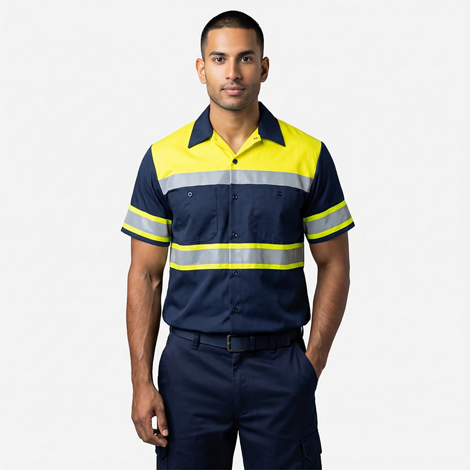 Red Kap Men's Hi-Visibility Colorblock Ripstop Type O Class 1 Work Shirt                                                         - view number 2