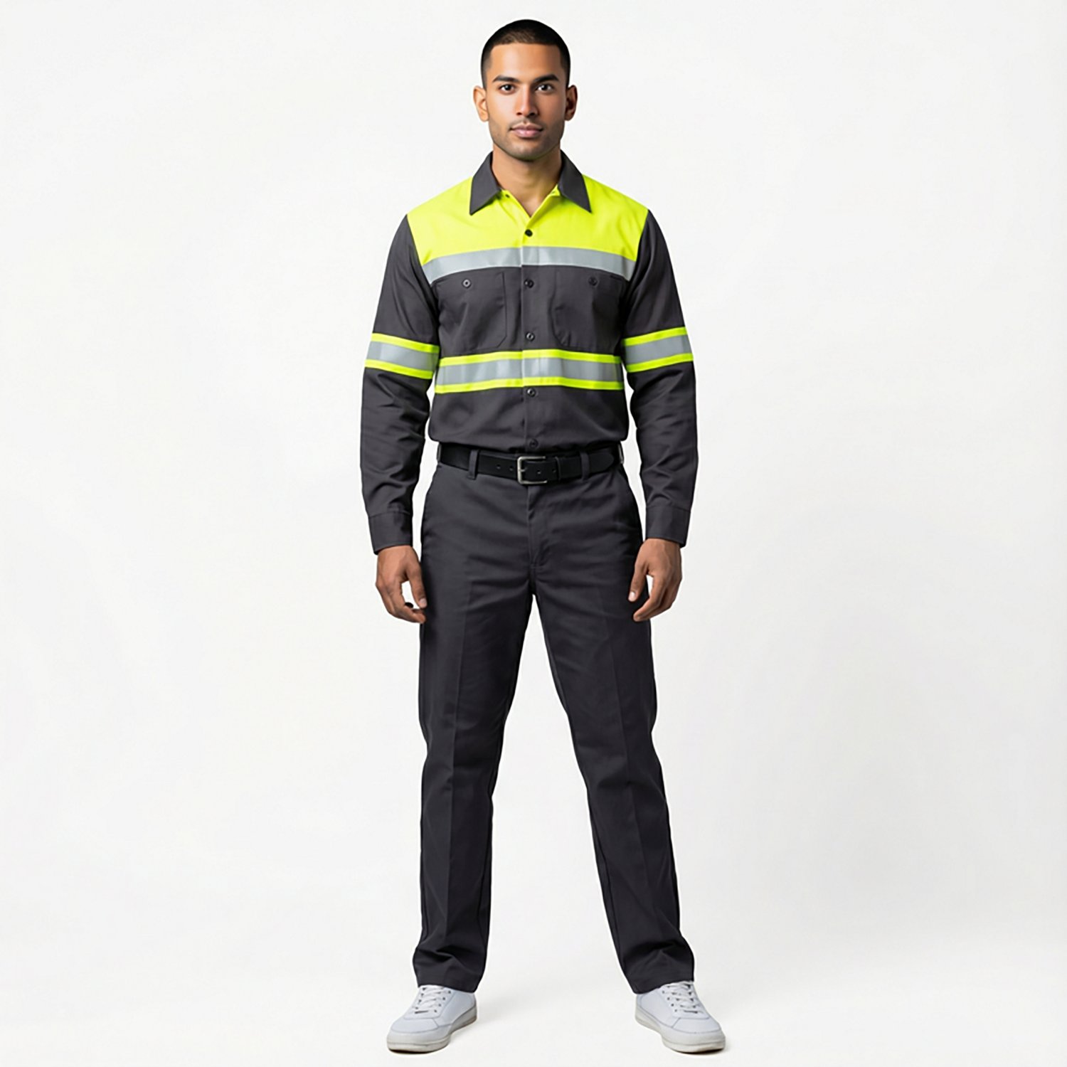 Red Kap Men's Hi-Visibility Colorblock Ripstop Type O Class 1 Work Shirt