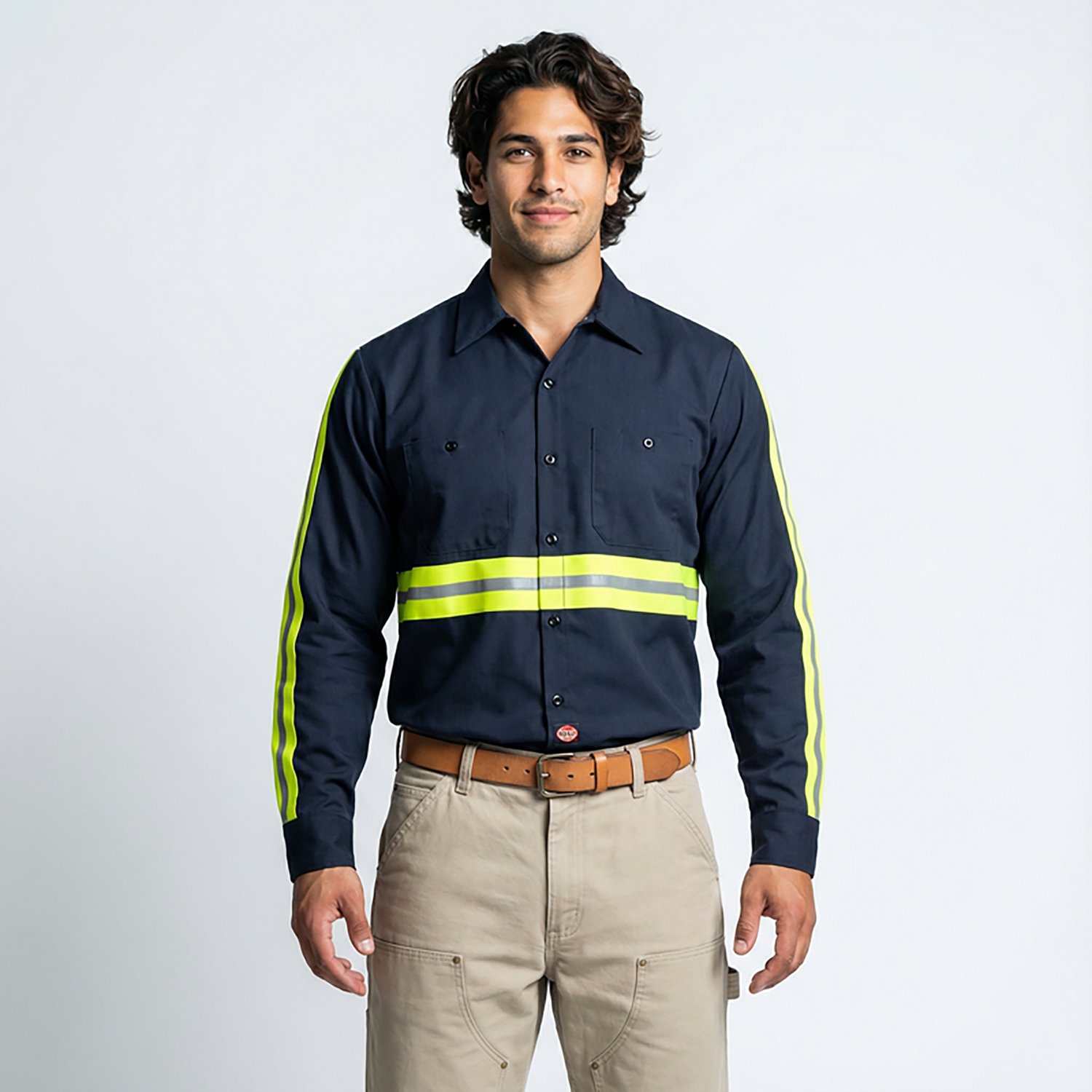 Red Kap Men's Enhanced Visibility Long Sleeve Cotton Work Shirt