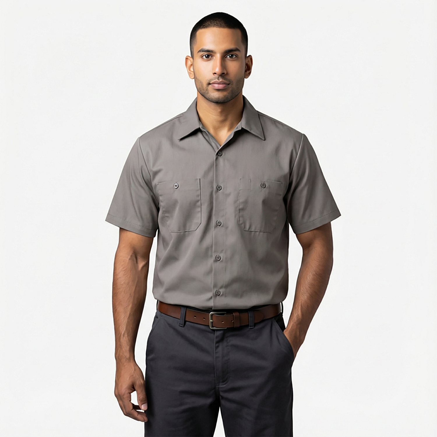 Red Kap Men's Short Sleeve Wrinkle-Resistant Cotton Work Shirt                                                                   - view number 2