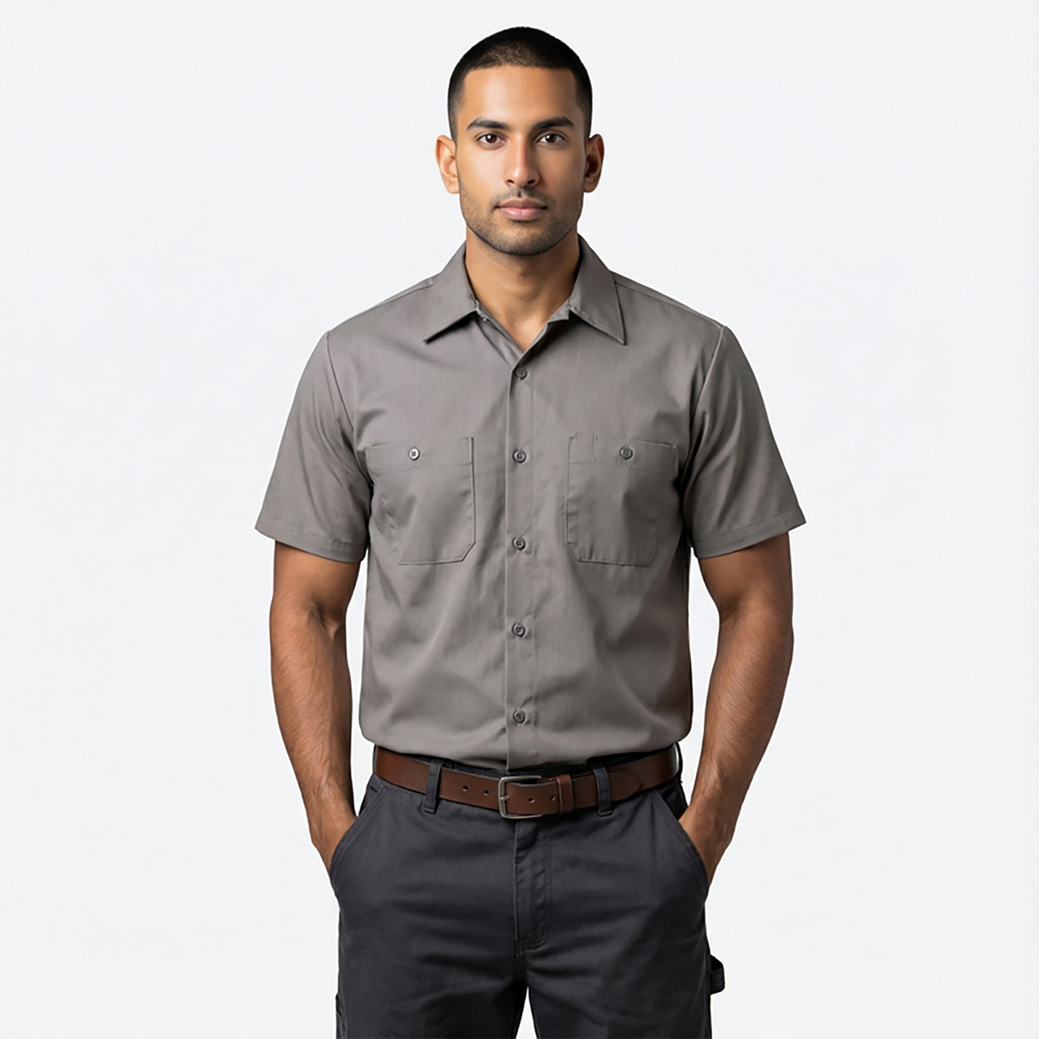 Red Kap Men's Short Sleeve Wrinkle-Resistant Cotton Work Shirt                                                                   - view number 2