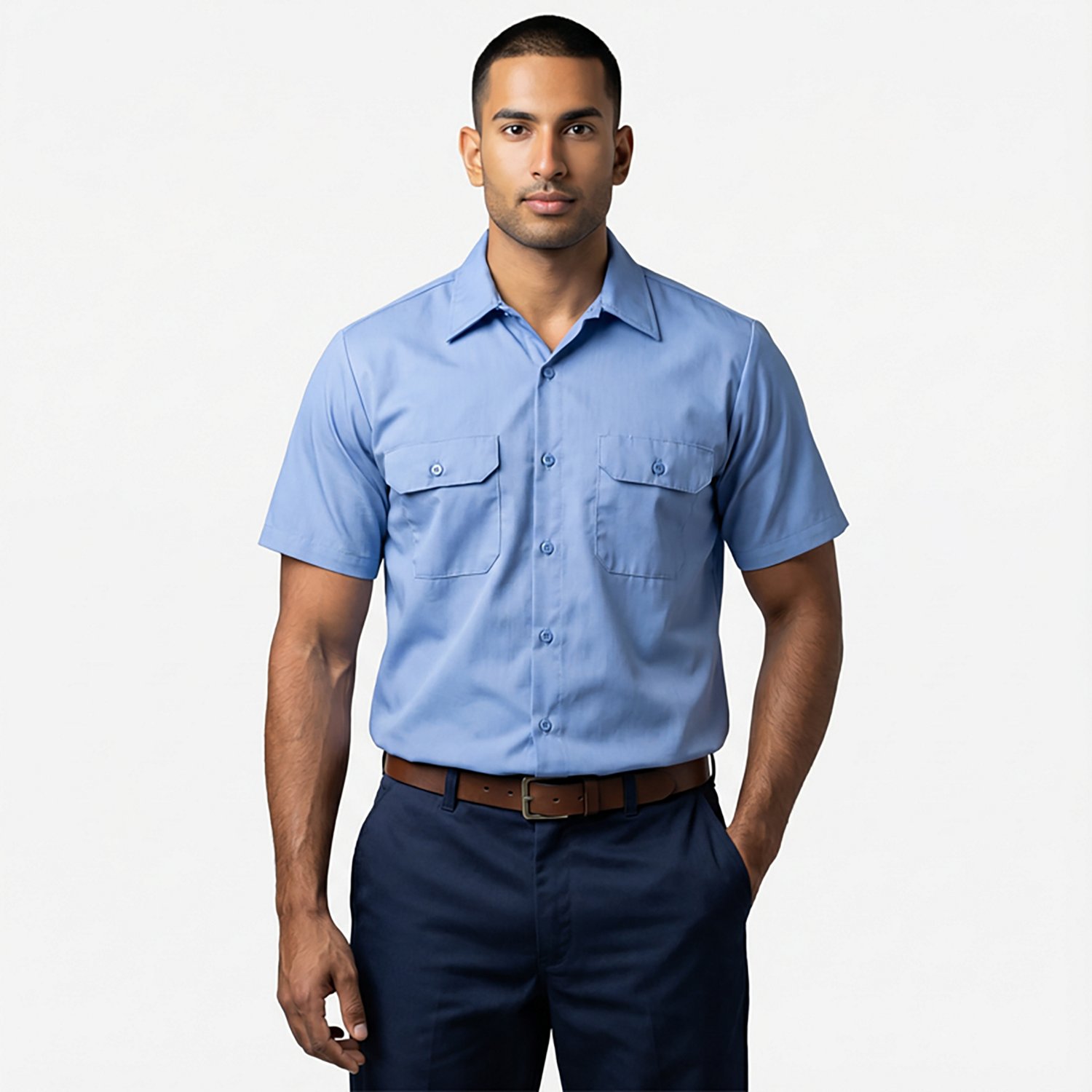 Red Kap Men's Short Sleeve Wrinkle-Resistant Cotton Work Shirt                                                                   - view number 2