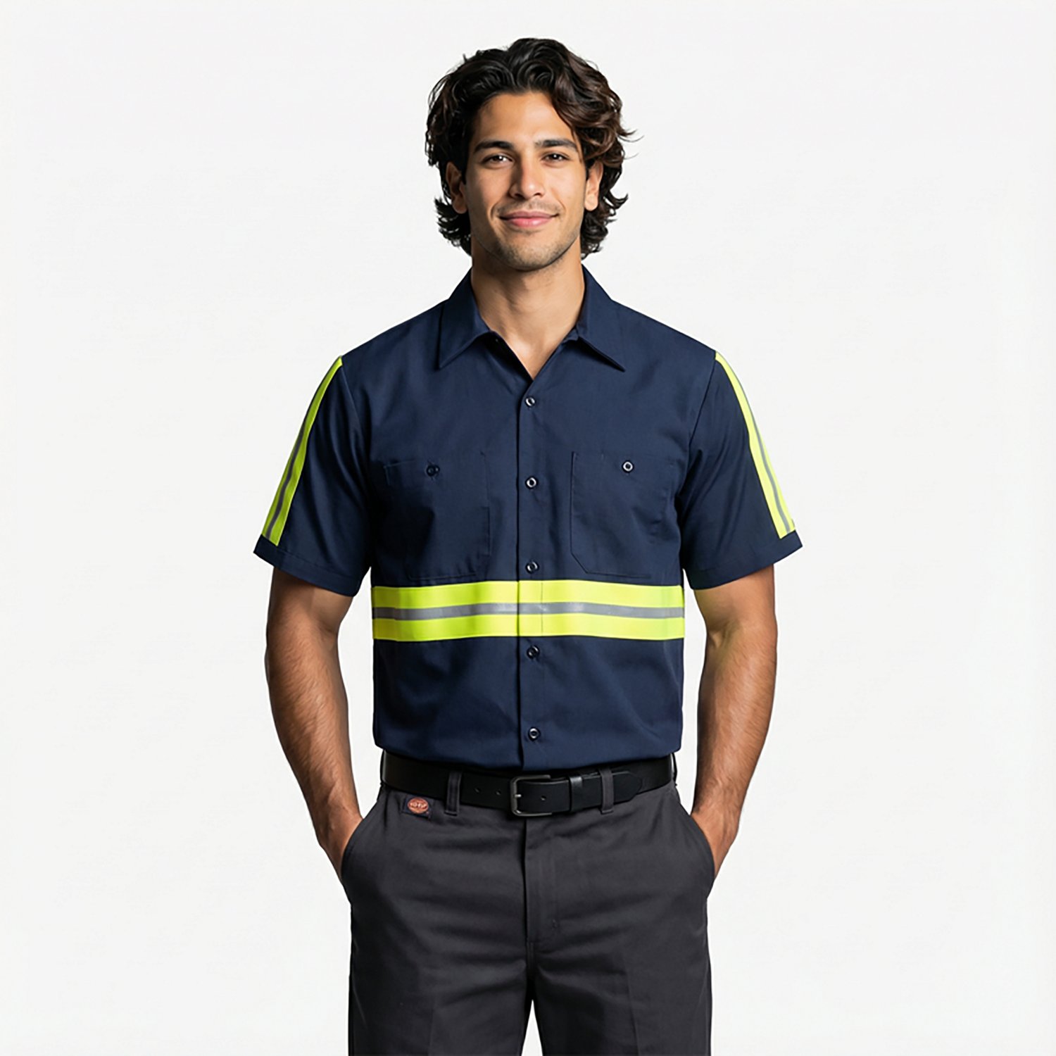 Red Kap Men's Enhanced Visibility Cotton Work Shirt                                                                              - view number 2