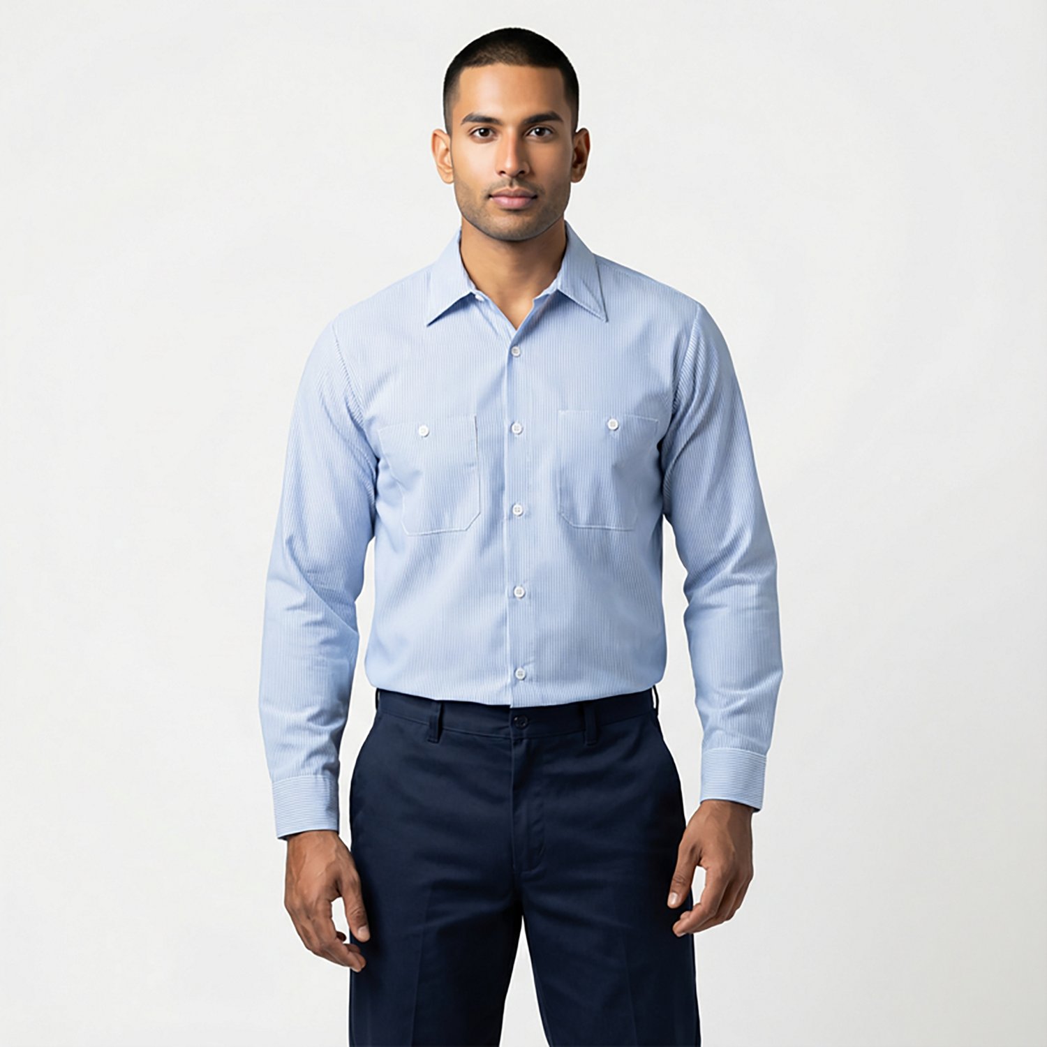 Red Kap Men's Industrial Stripe Work Shirt                                                                                       - view number 2