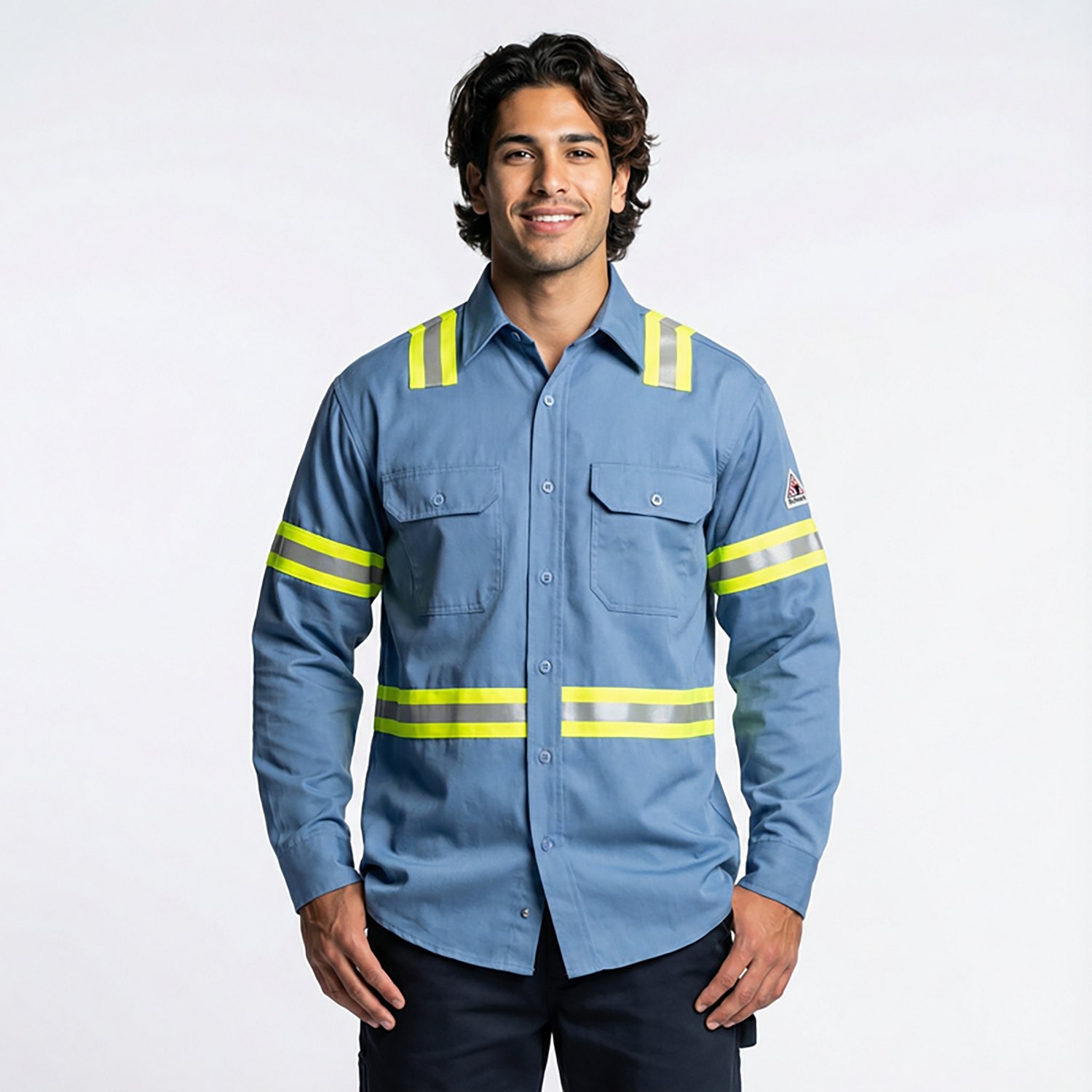 Bulwark Men's Midweight Flame Resistant Enhanced Visibility Uniform Shirt - view number 2
