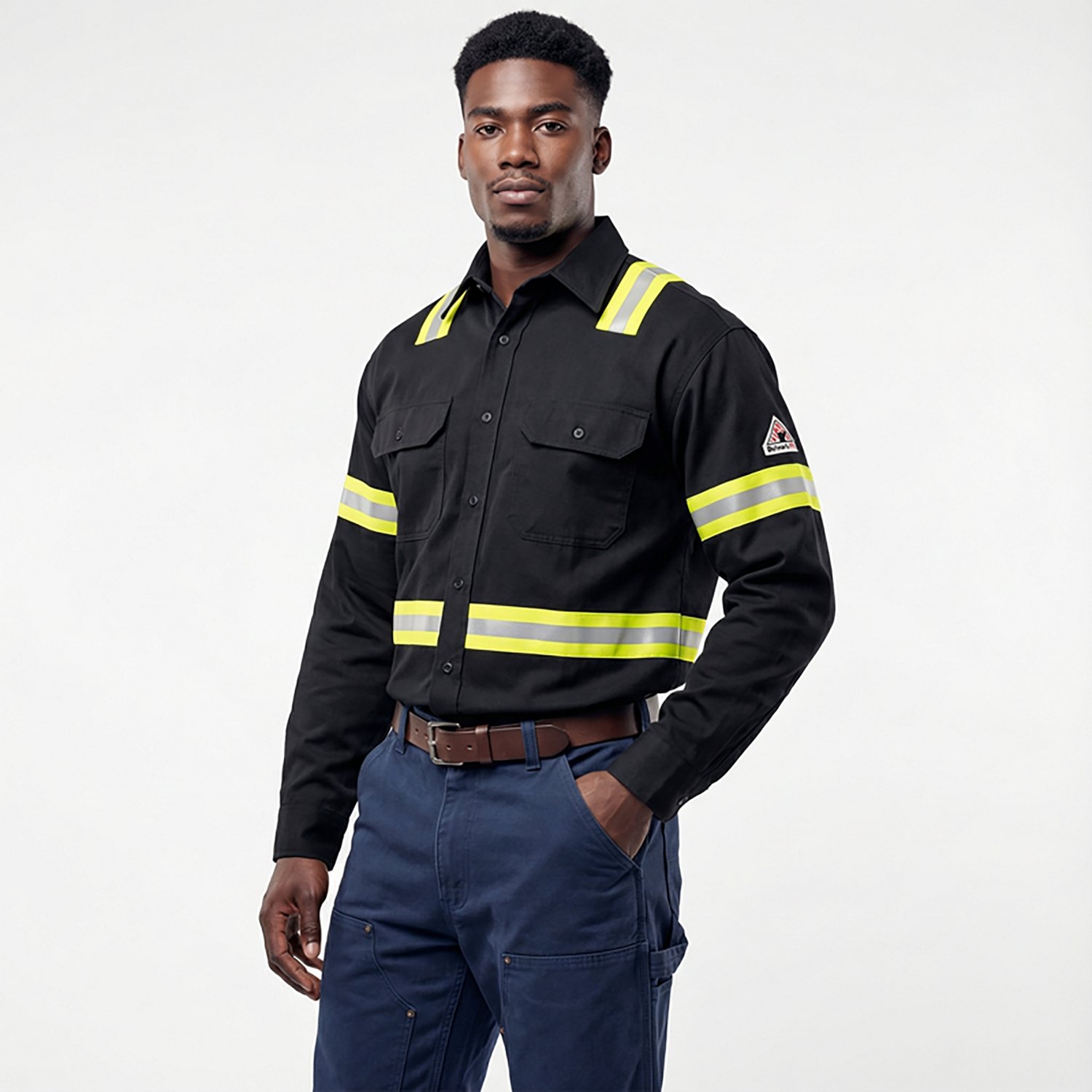 Bulwark Men's Midweight Flame Resistant Enhanced Visibility Uniform Shirt - view number 2