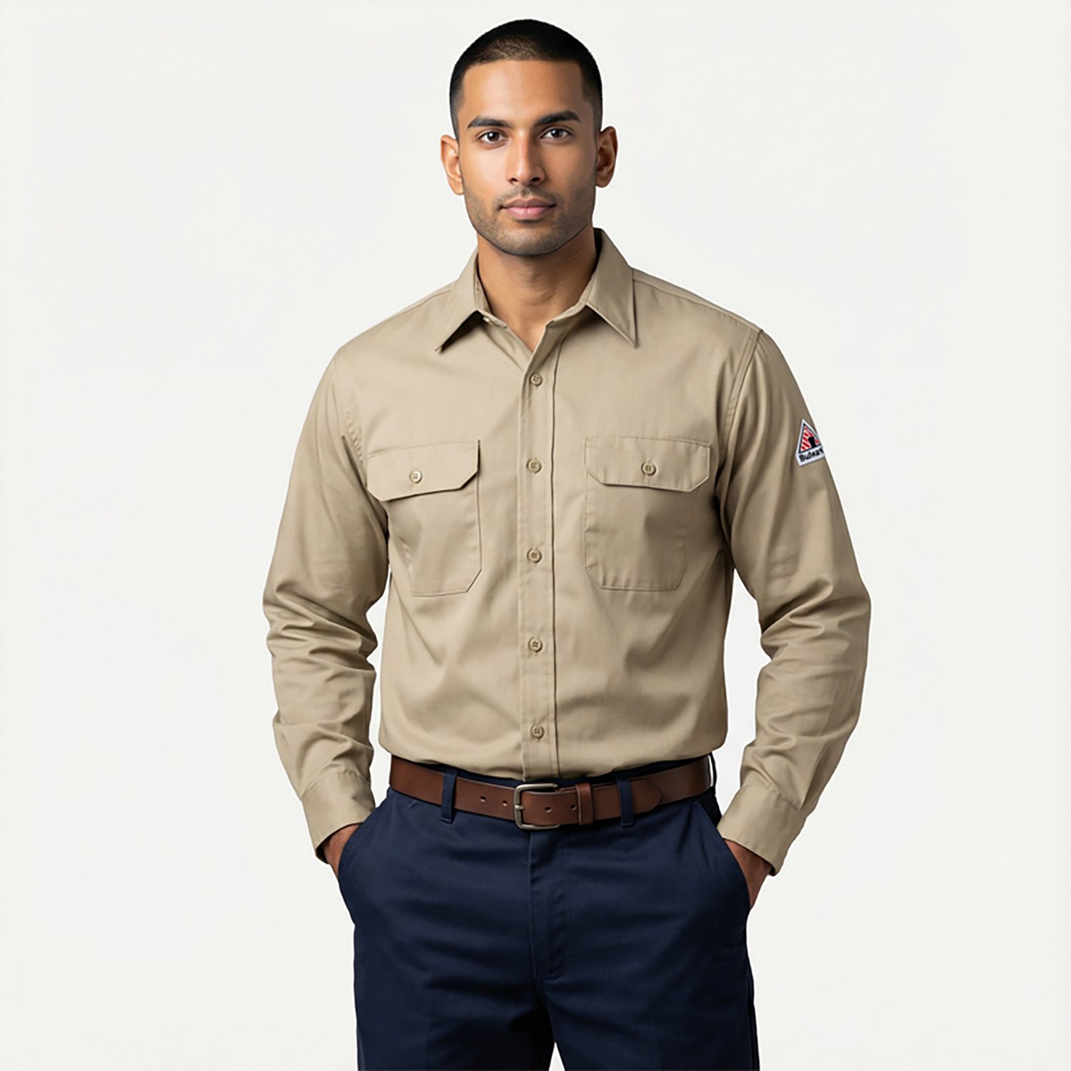 Bulwark Men's Lightweight Flame Resistant Chambray Uniform Dress Shirt - view number 2