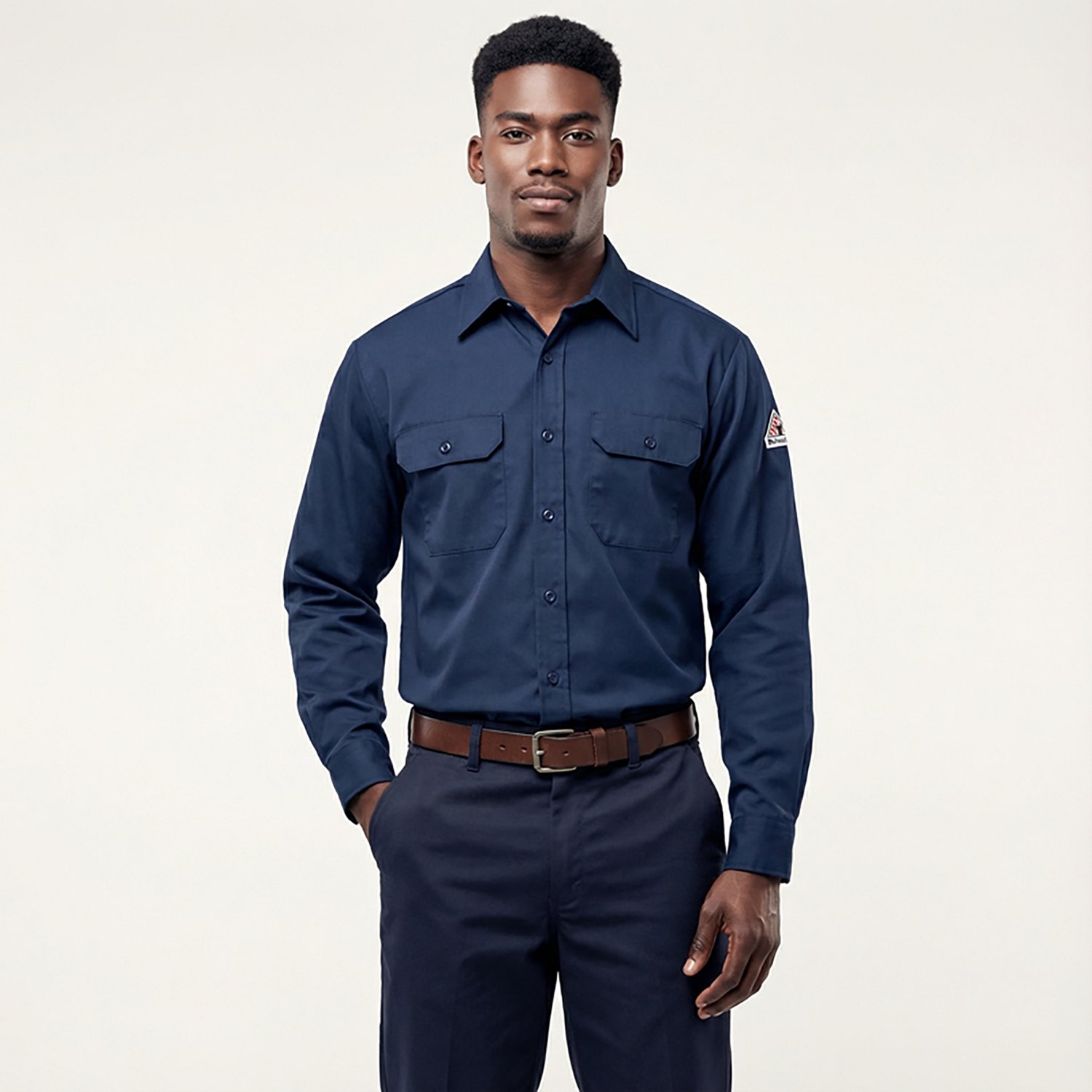 Bulwark Men's Lightweight Flame Resistant Chambray Uniform Dress Shirt - view number 2