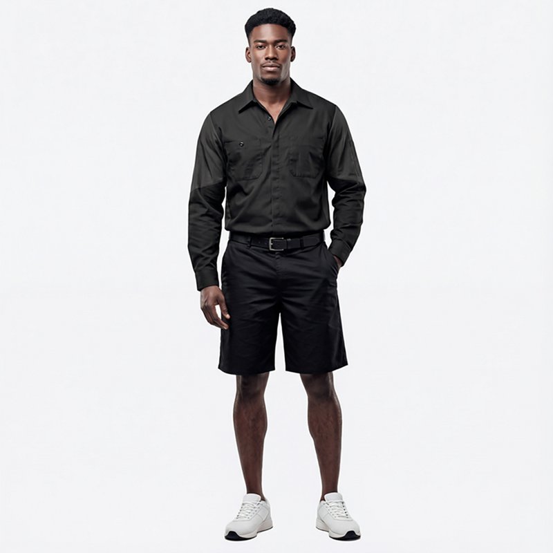 Red Kap Men's 2-Tone Crew Long Sleeve Shirt