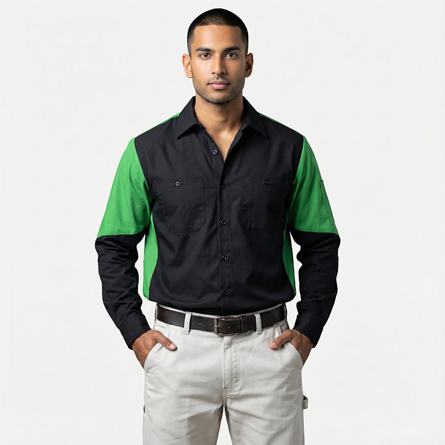 Red Kap Men's 2-Tone Crew Long Sleeve Shirt                                                                                      - view number 2