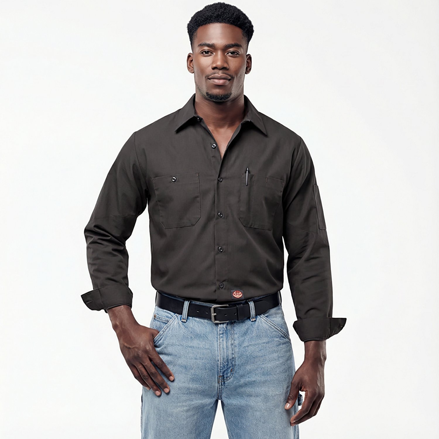 Red Kap Men's Solid Long Sleeve Crew Shirt                                                                                       - view number 2